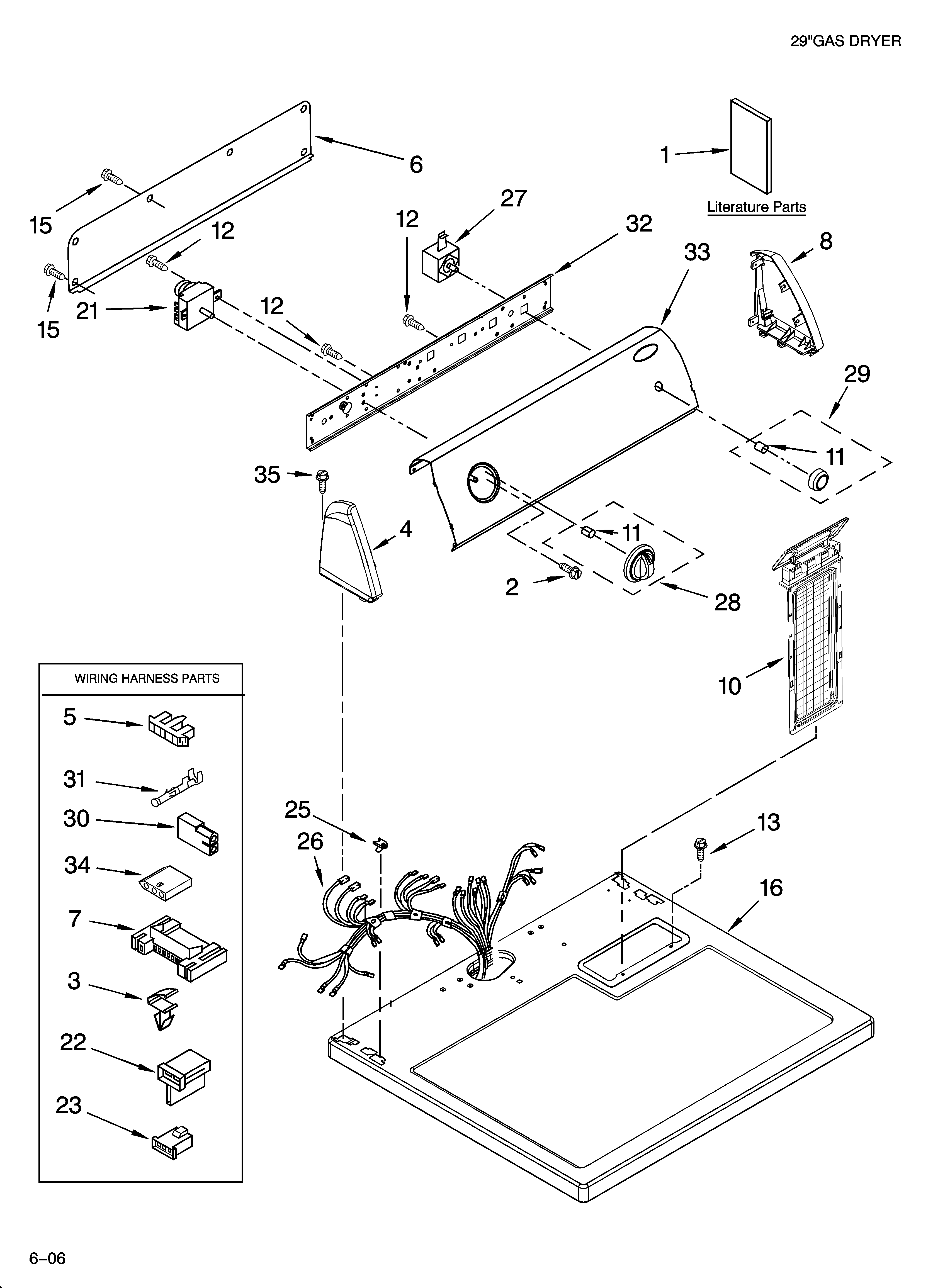 Whirlpool WGD5310SQ0 top and console parts diagram