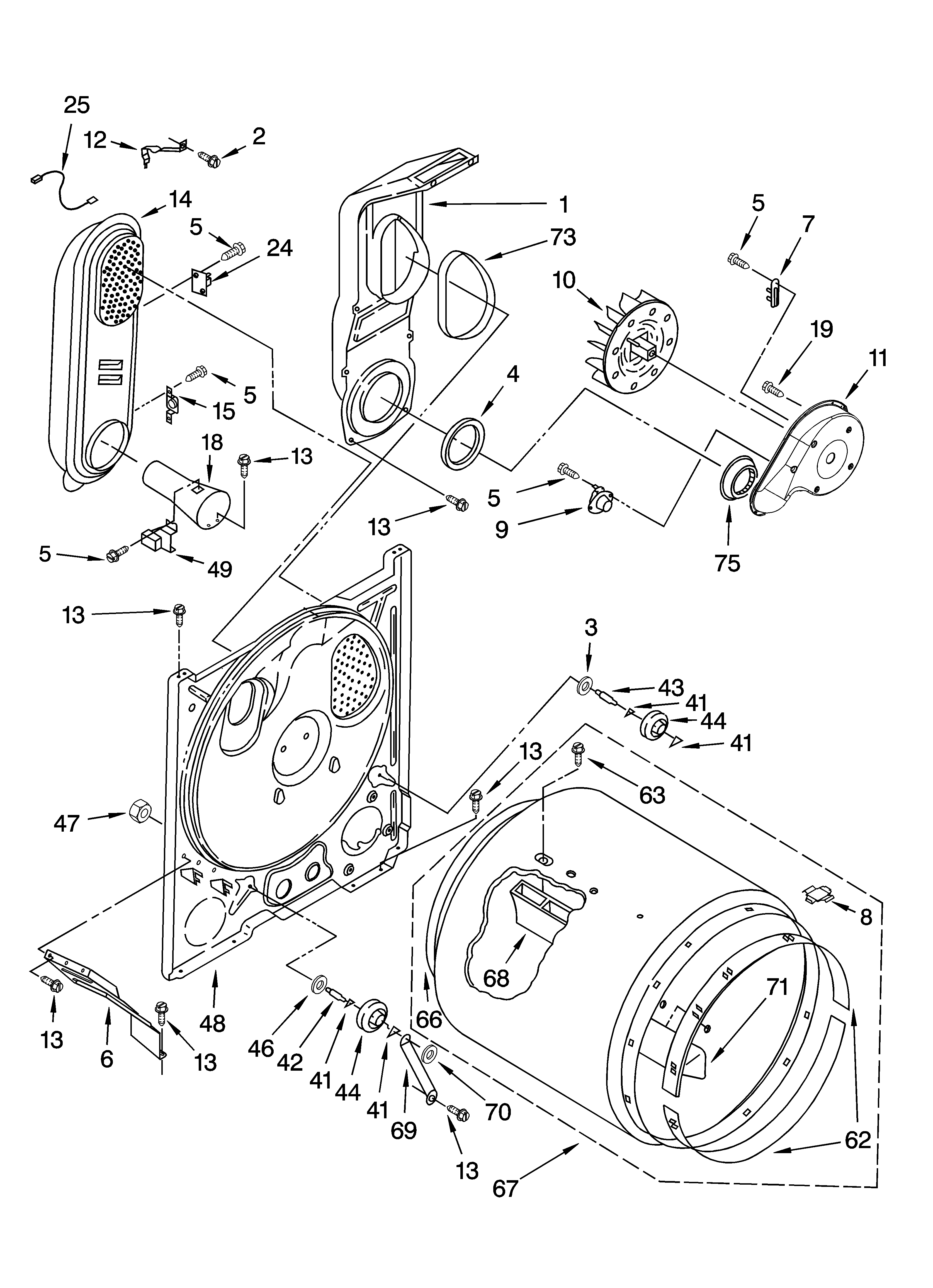 Whirlpool WGD5310SQ0 bulkhead parts diagram