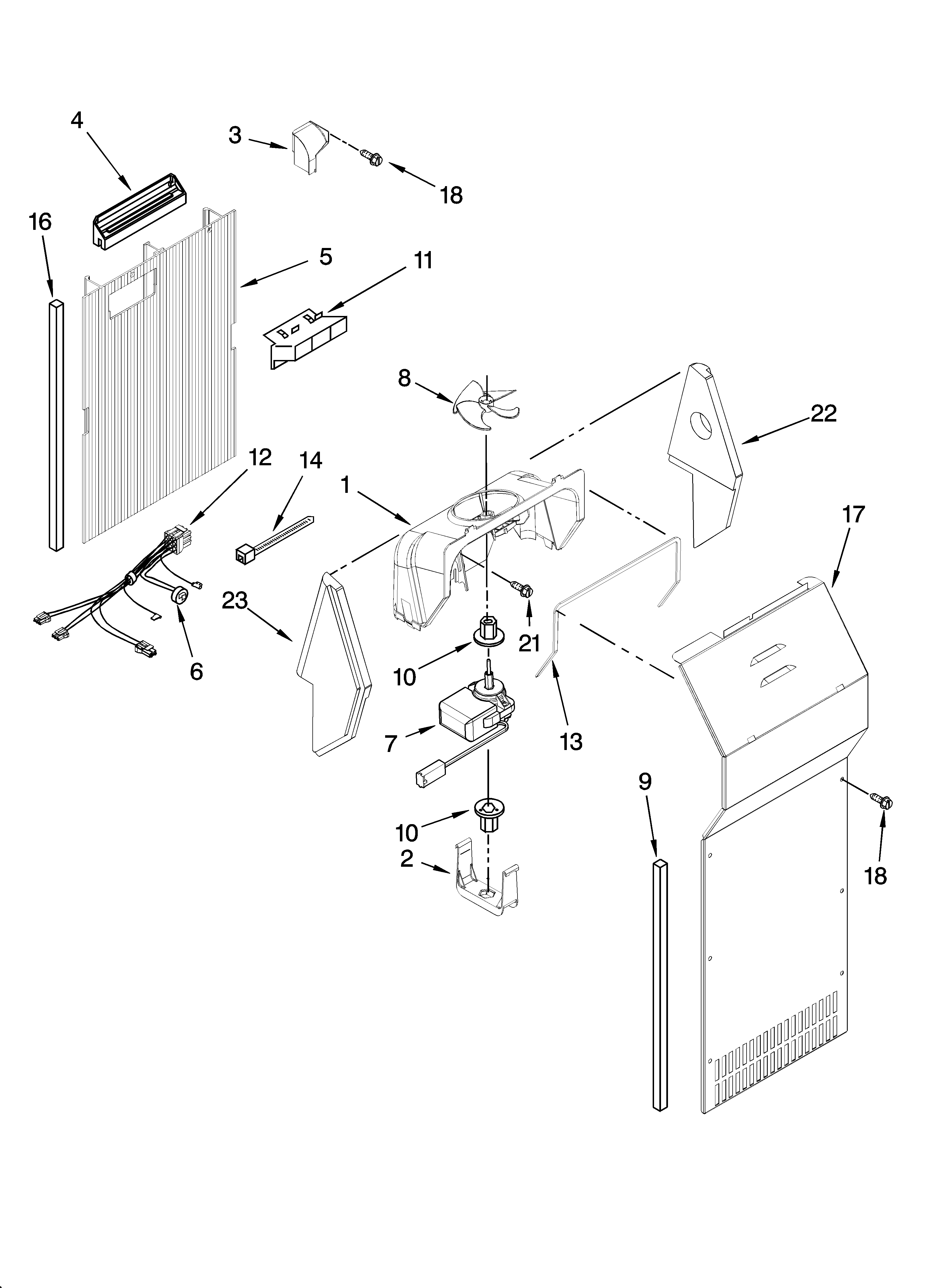 Whirlpool 5VGS3SHGKQ05 air flow parts diagram