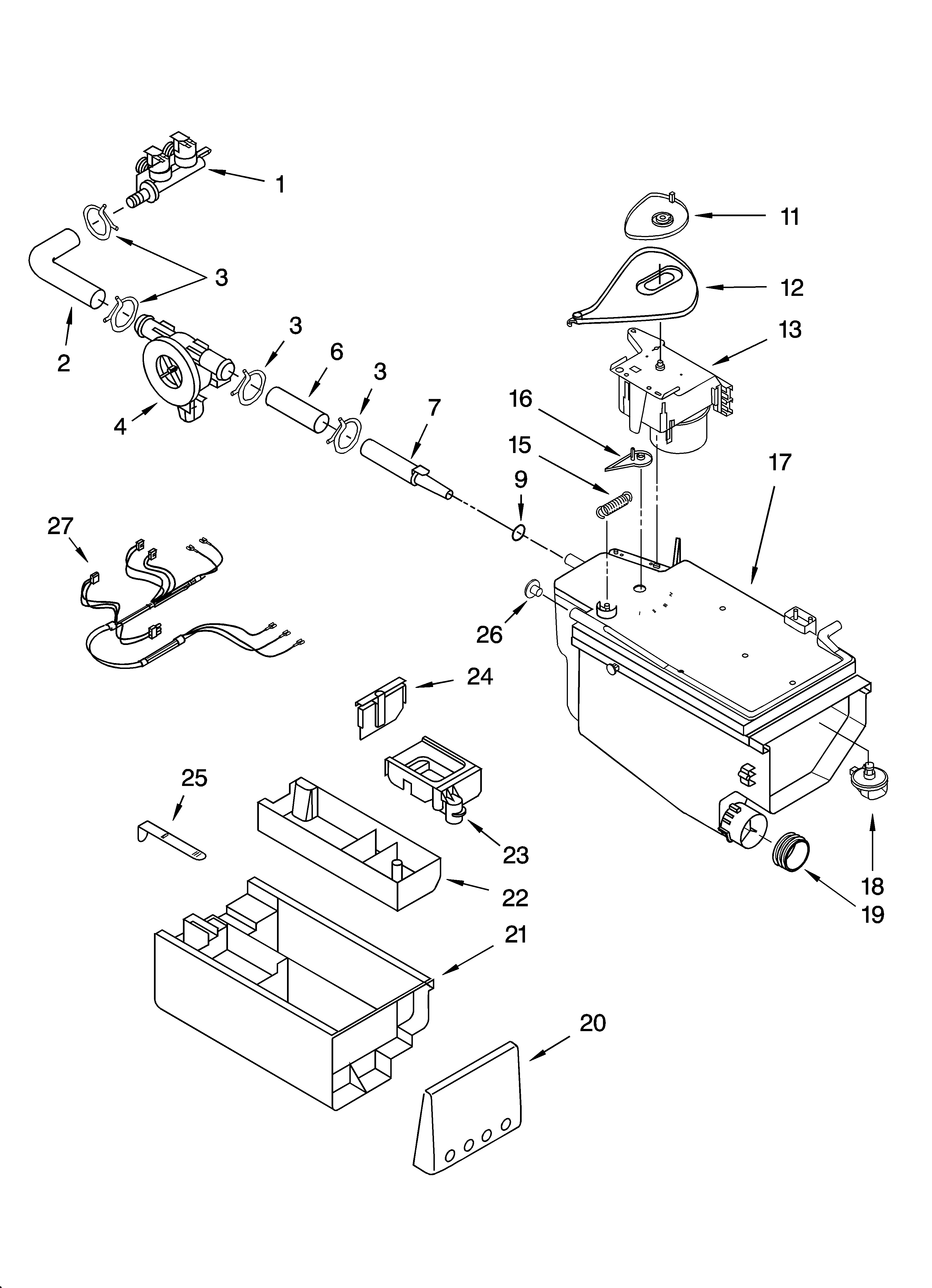 Whirlpool 7MGHW9400PW1 dispenser parts diagram