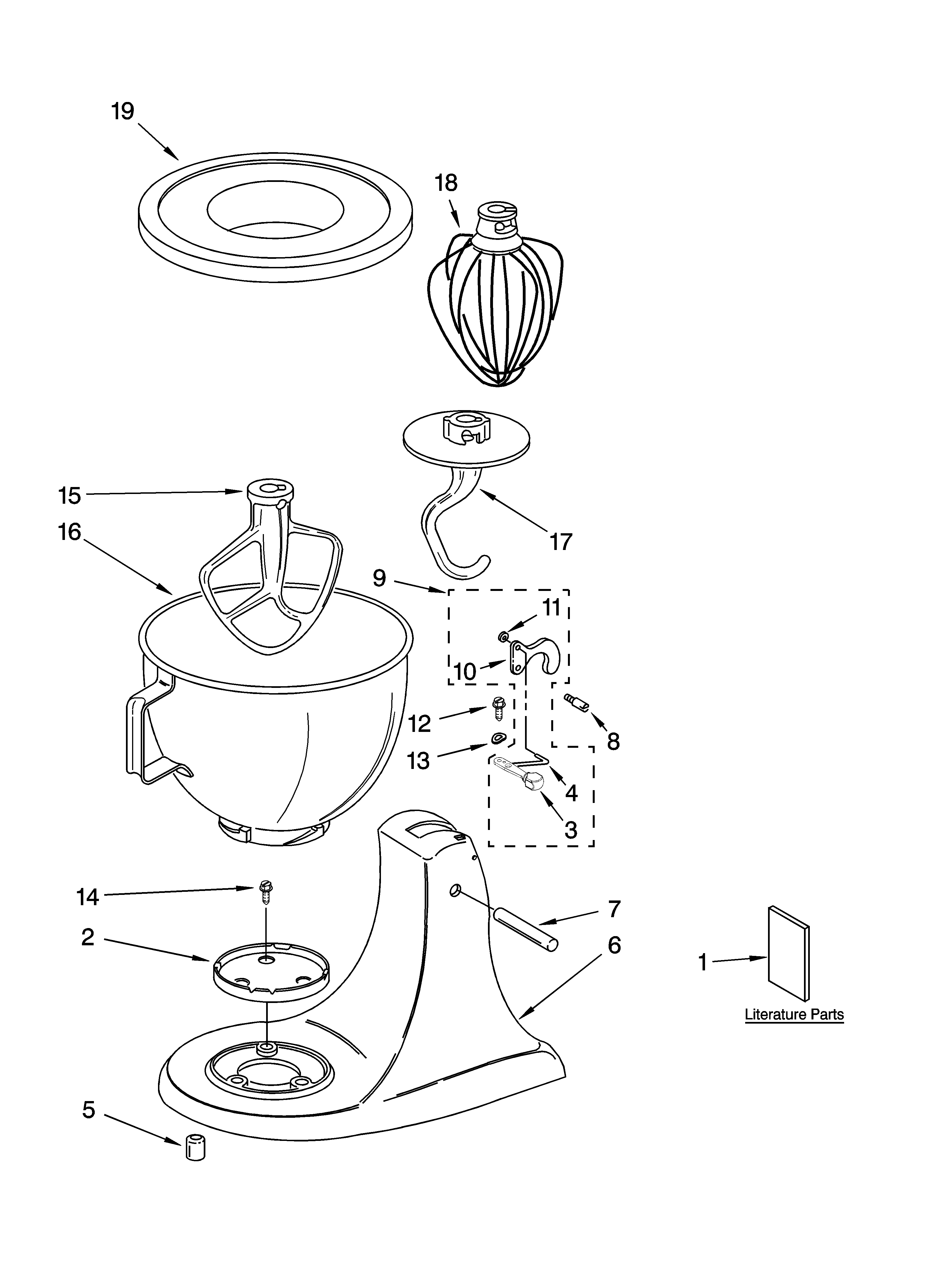 KitchenAid 9KSM90GN1 base and pedestal unit, optional parts diagram