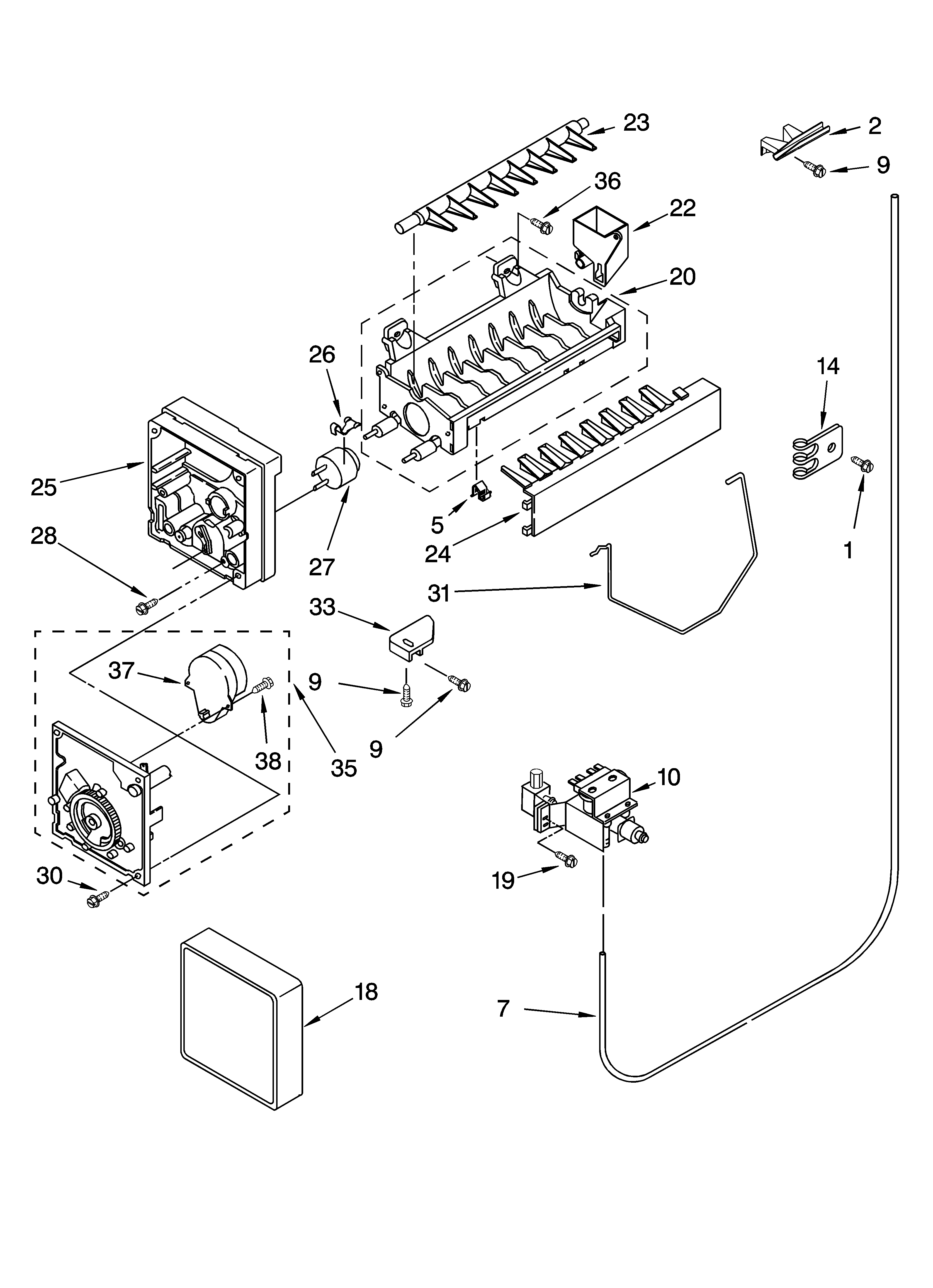 Whirlpool ED2FHEXSL01 icemaker parts, optional parts (not included) diagram