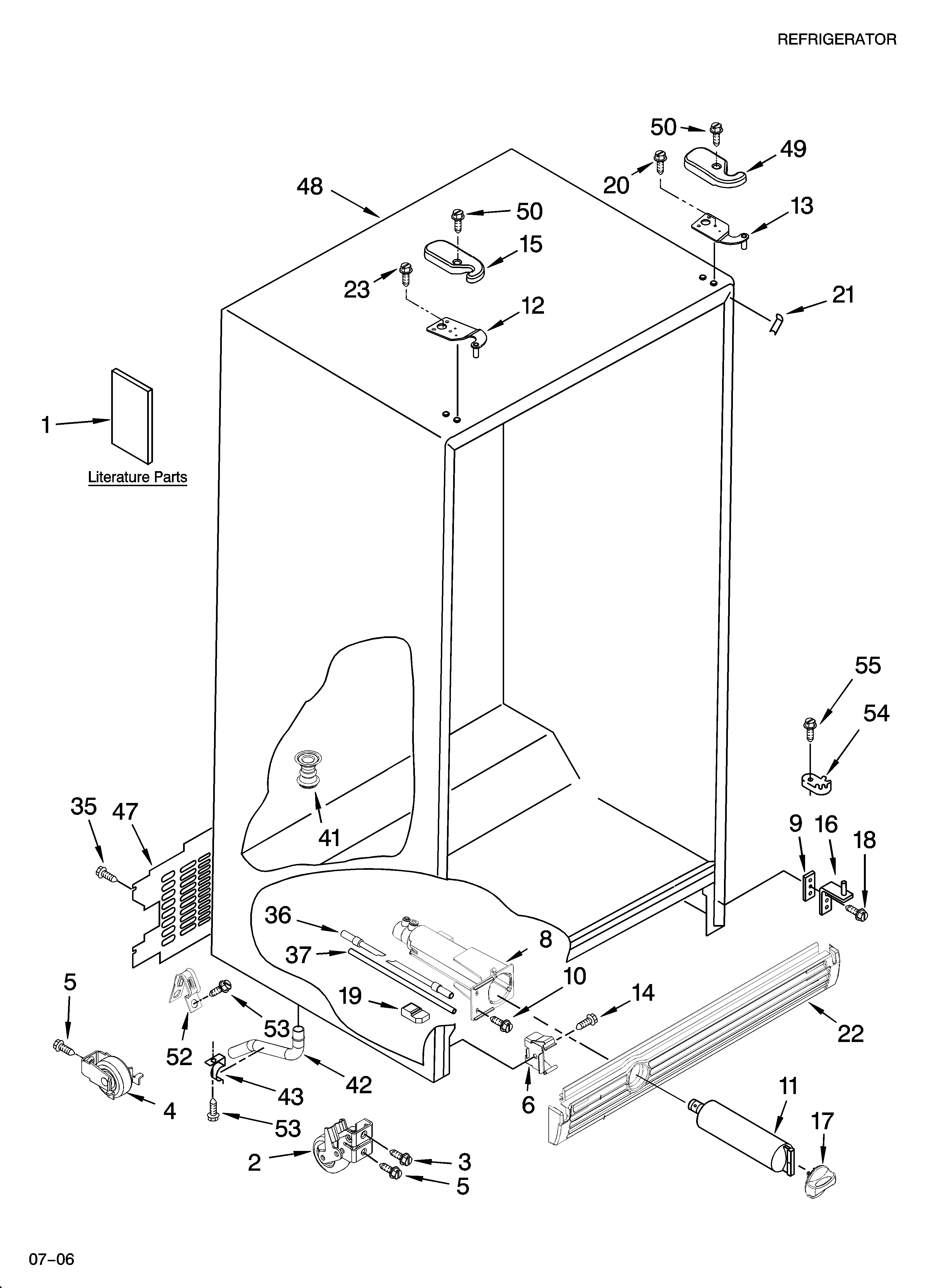 Whirlpool ED5VHGXML14 cabinet parts diagram