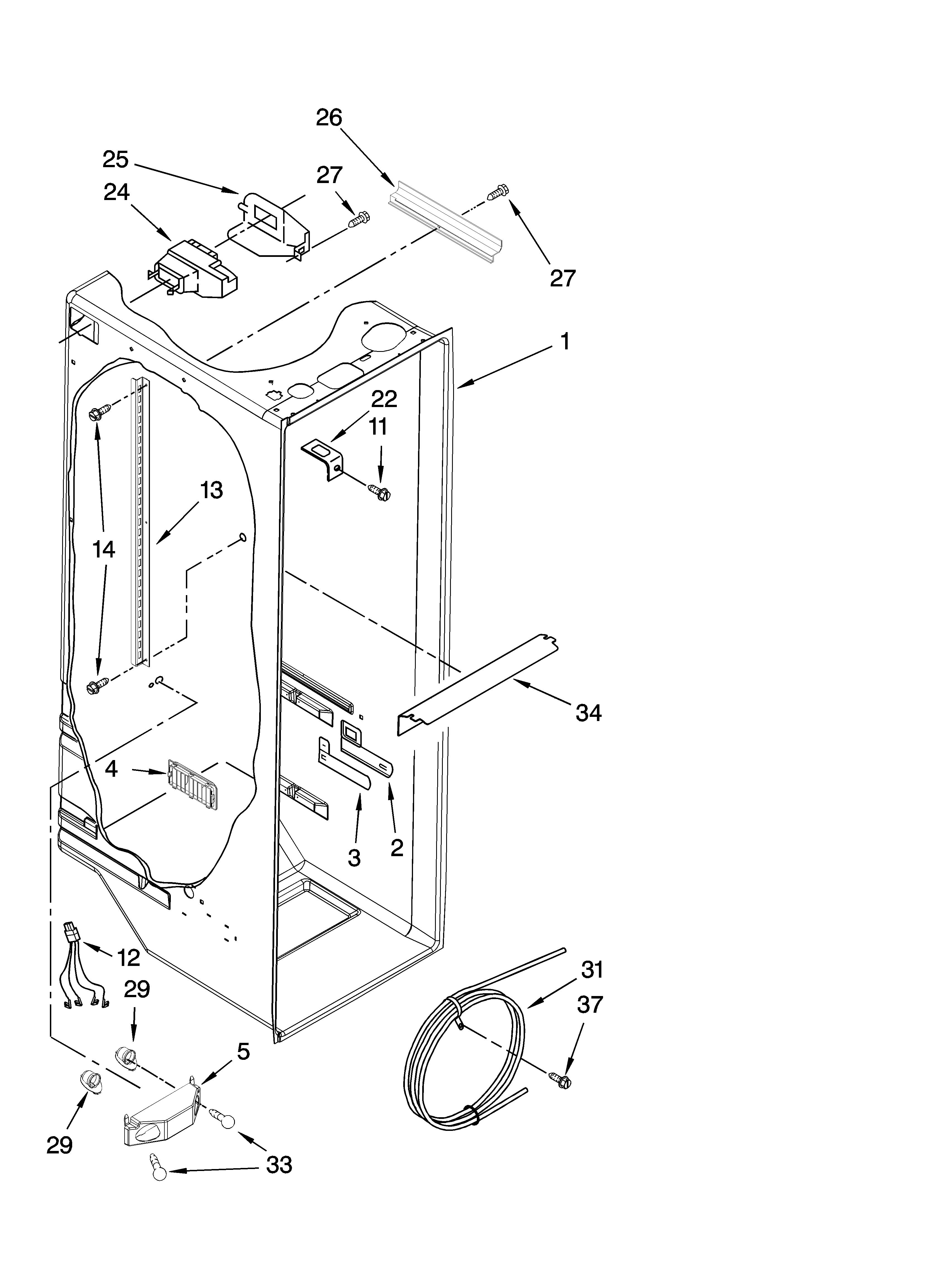 Whirlpool ED5VHGXML14 refrigerator liner parts diagram