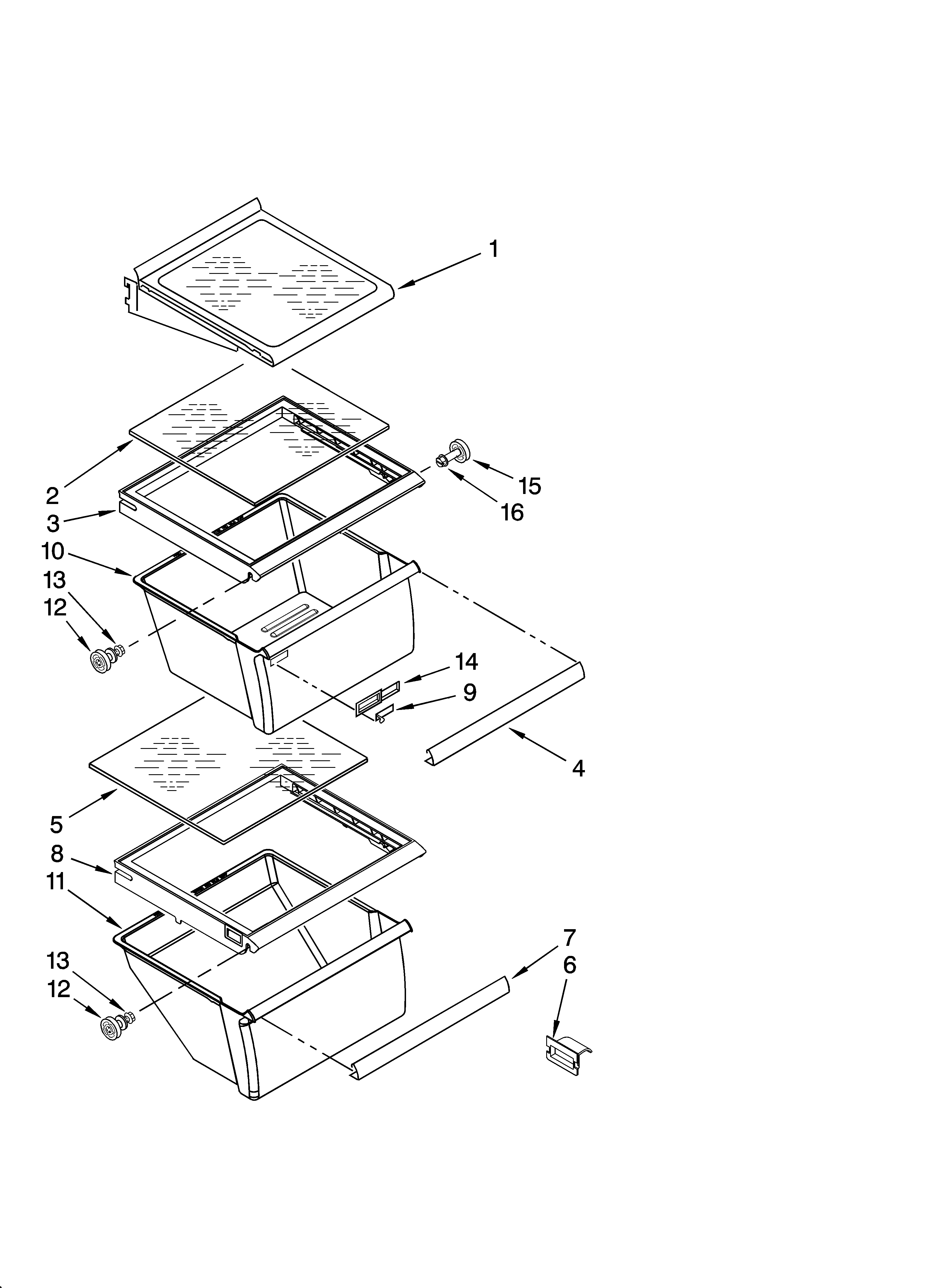 Whirlpool ED5VHGXML14 refrigerator shelf parts diagram