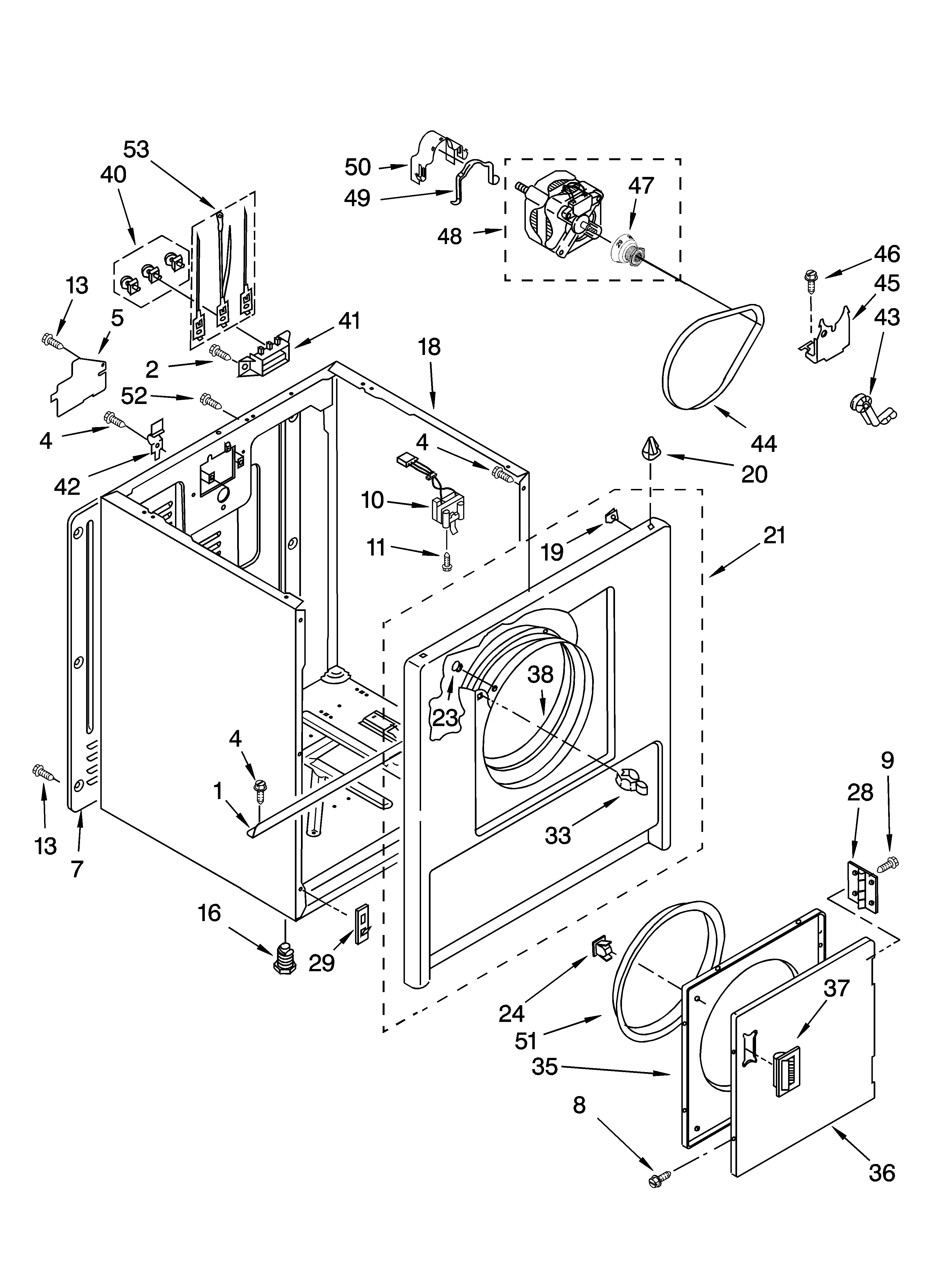 Estate EED4100SQ0 cabinet parts diagram