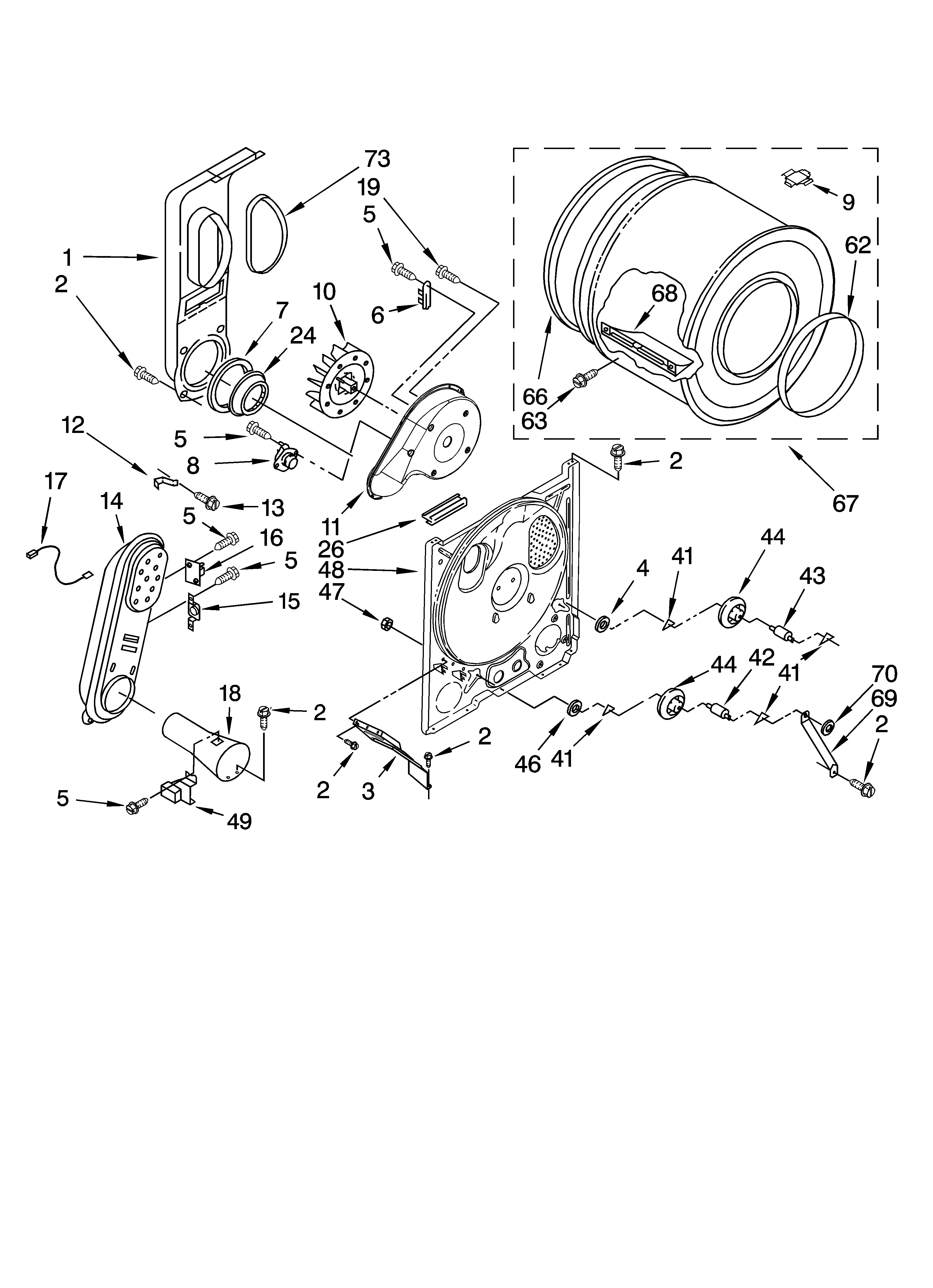 Estate EGD4100SQ0 bulkhead parts, optional parts (not included) diagram