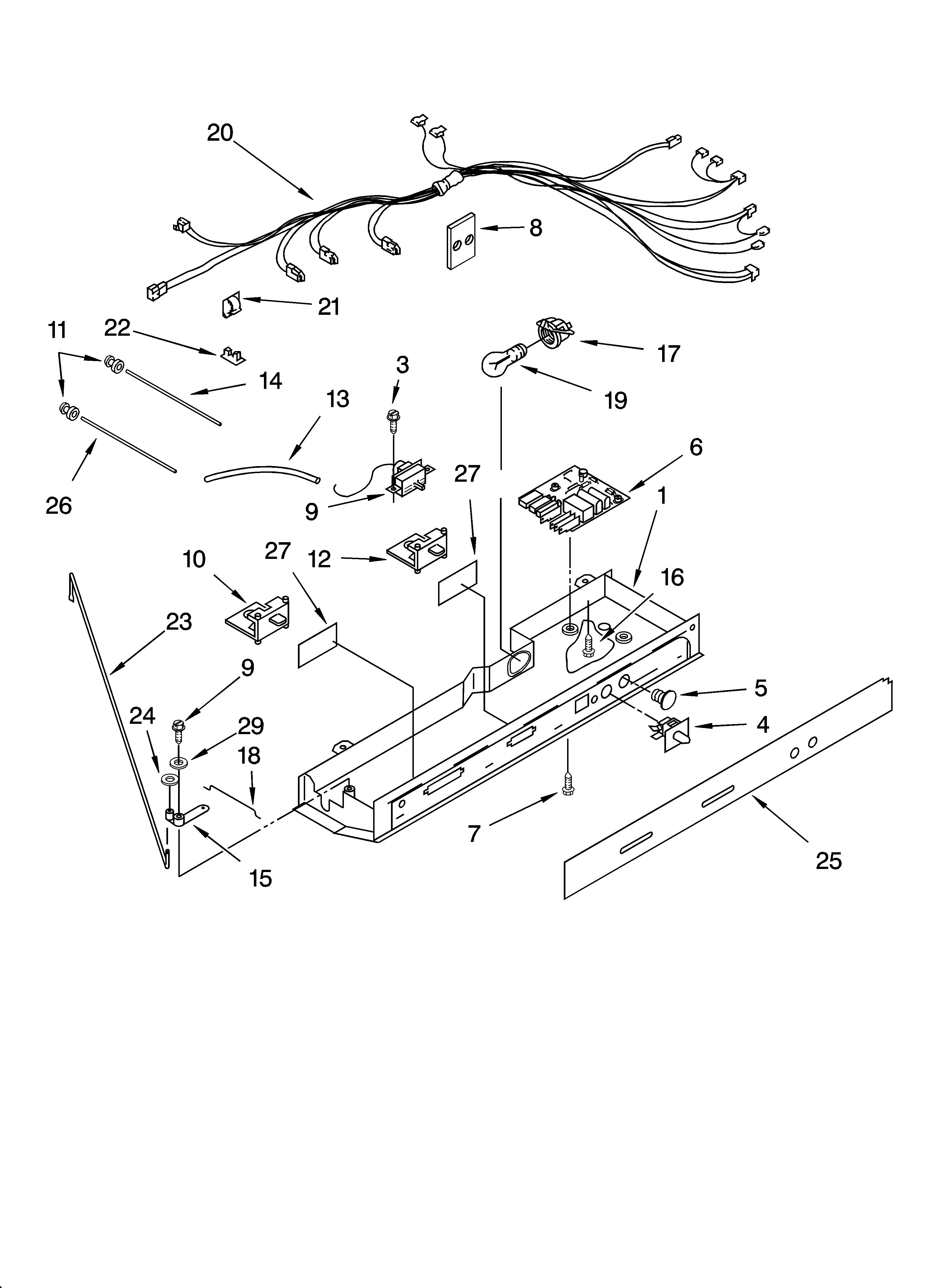 Whirlpool ES5FHAXSB01 control parts diagram