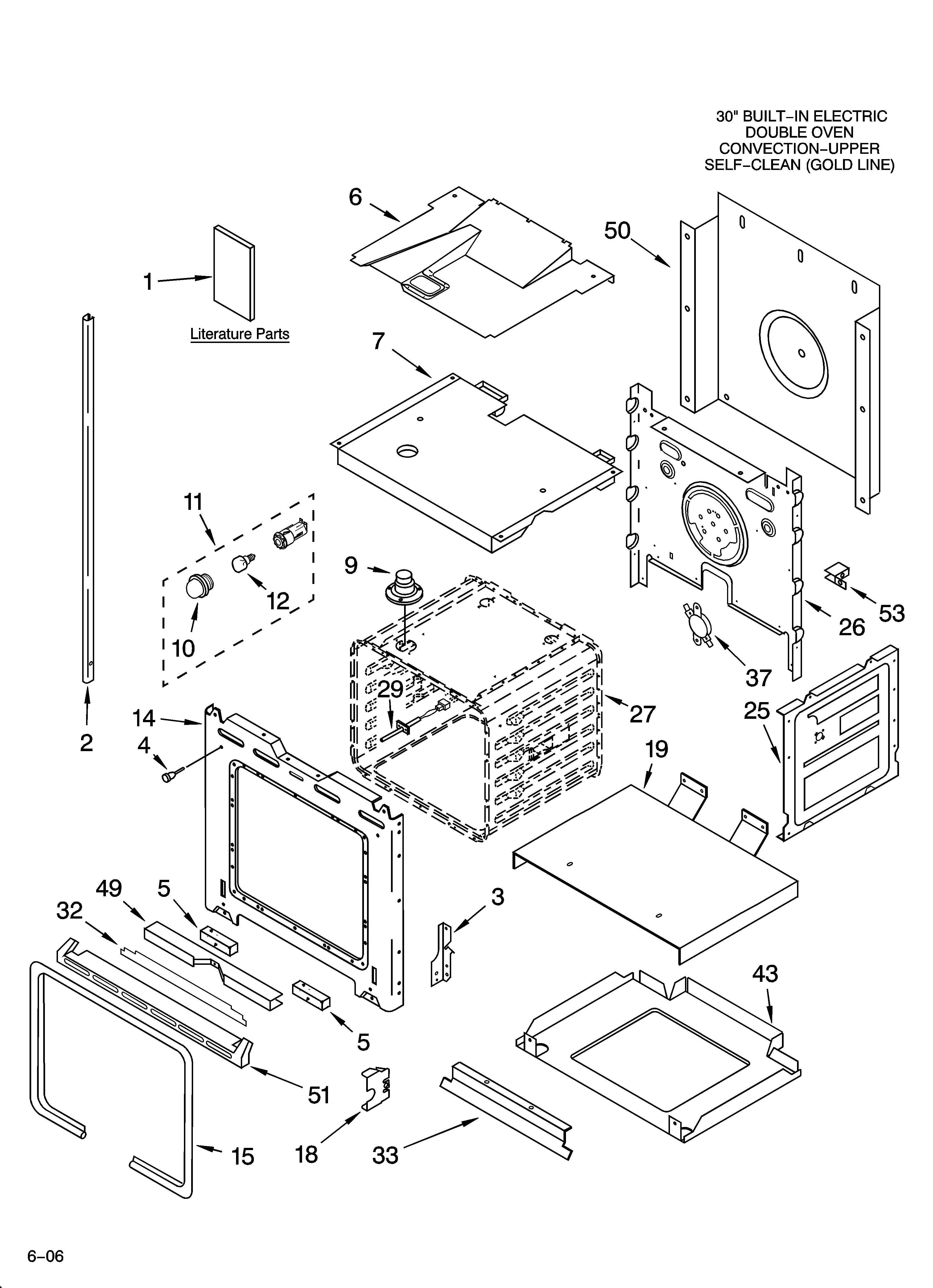 Whirlpool GBD307PRQ00 lower oven parts diagram