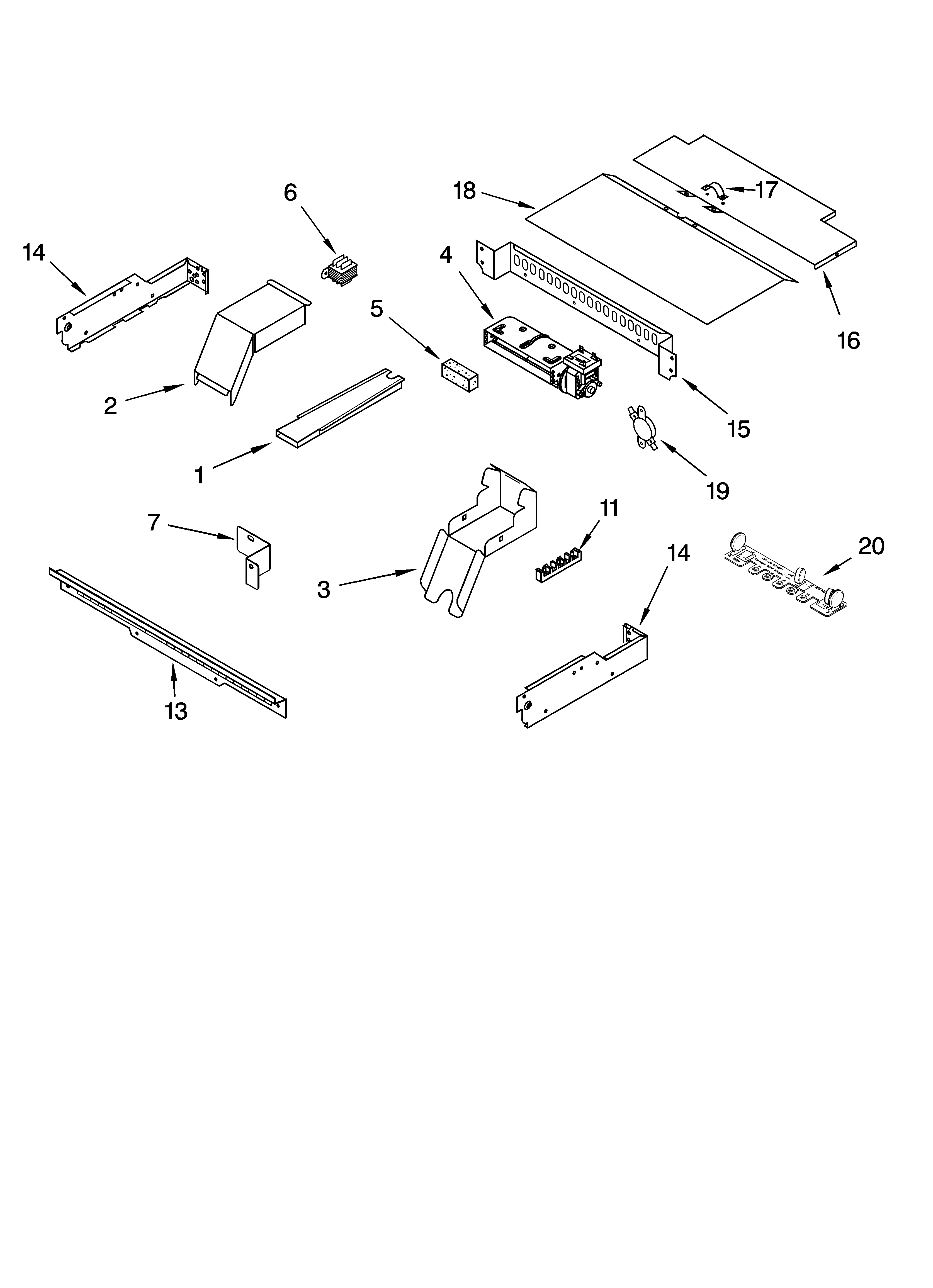 Whirlpool GBD307PRQ00 top venting parts, optional parts diagram