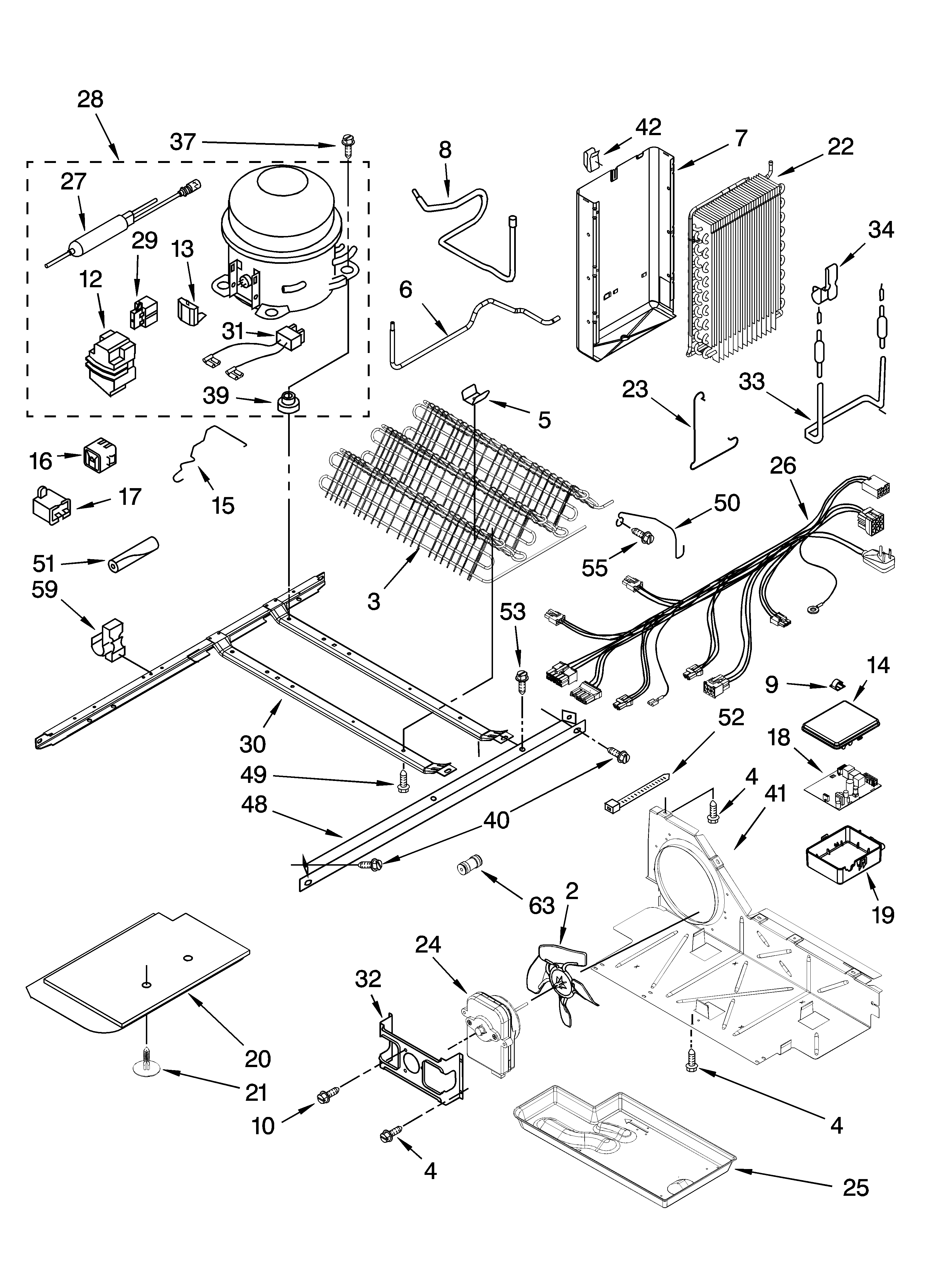 Whirlpool GD5NVAXSA00 unit parts diagram