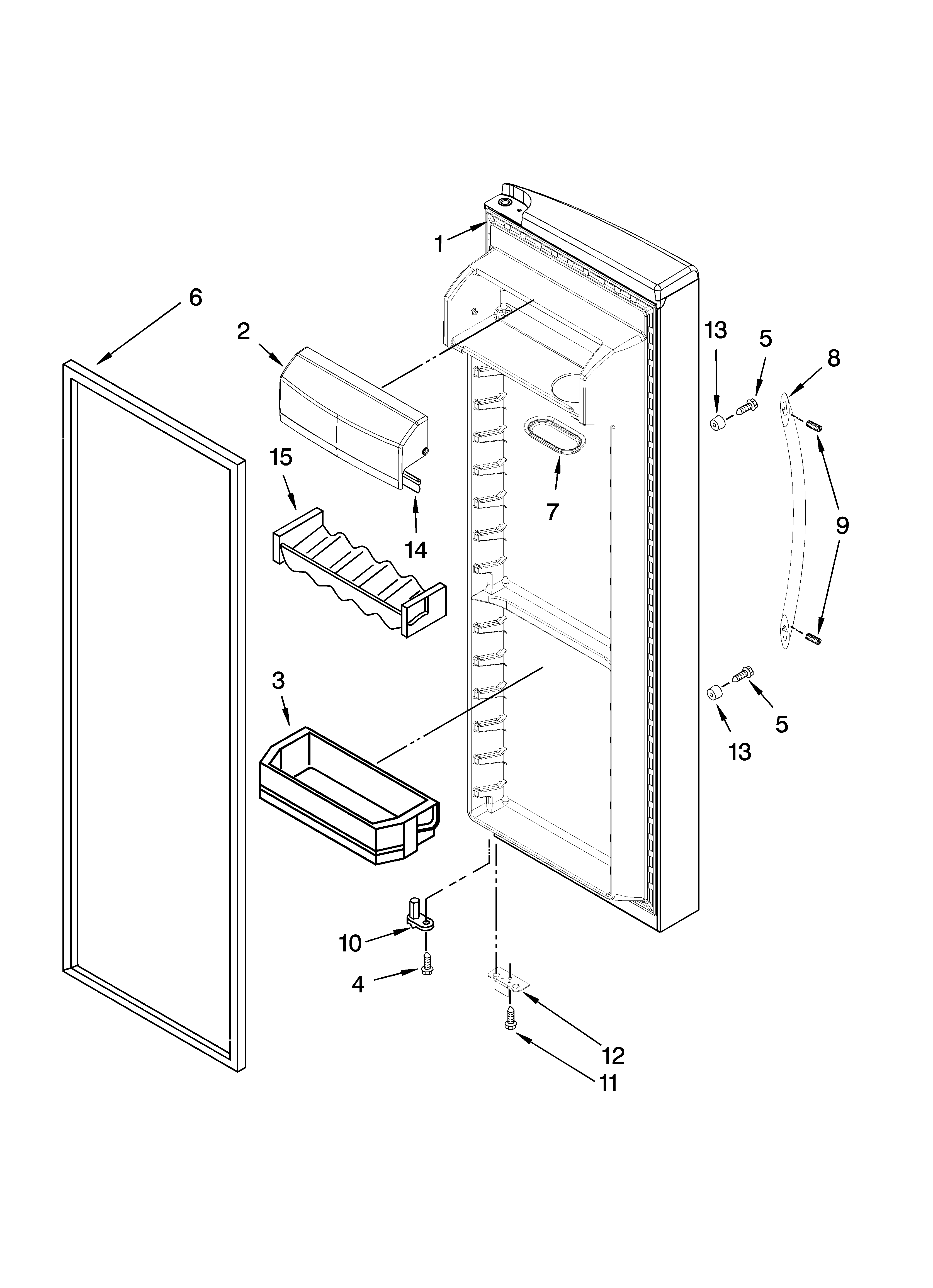 KitchenAid KSRA25CNSS02 refrigerator door parts diagram
