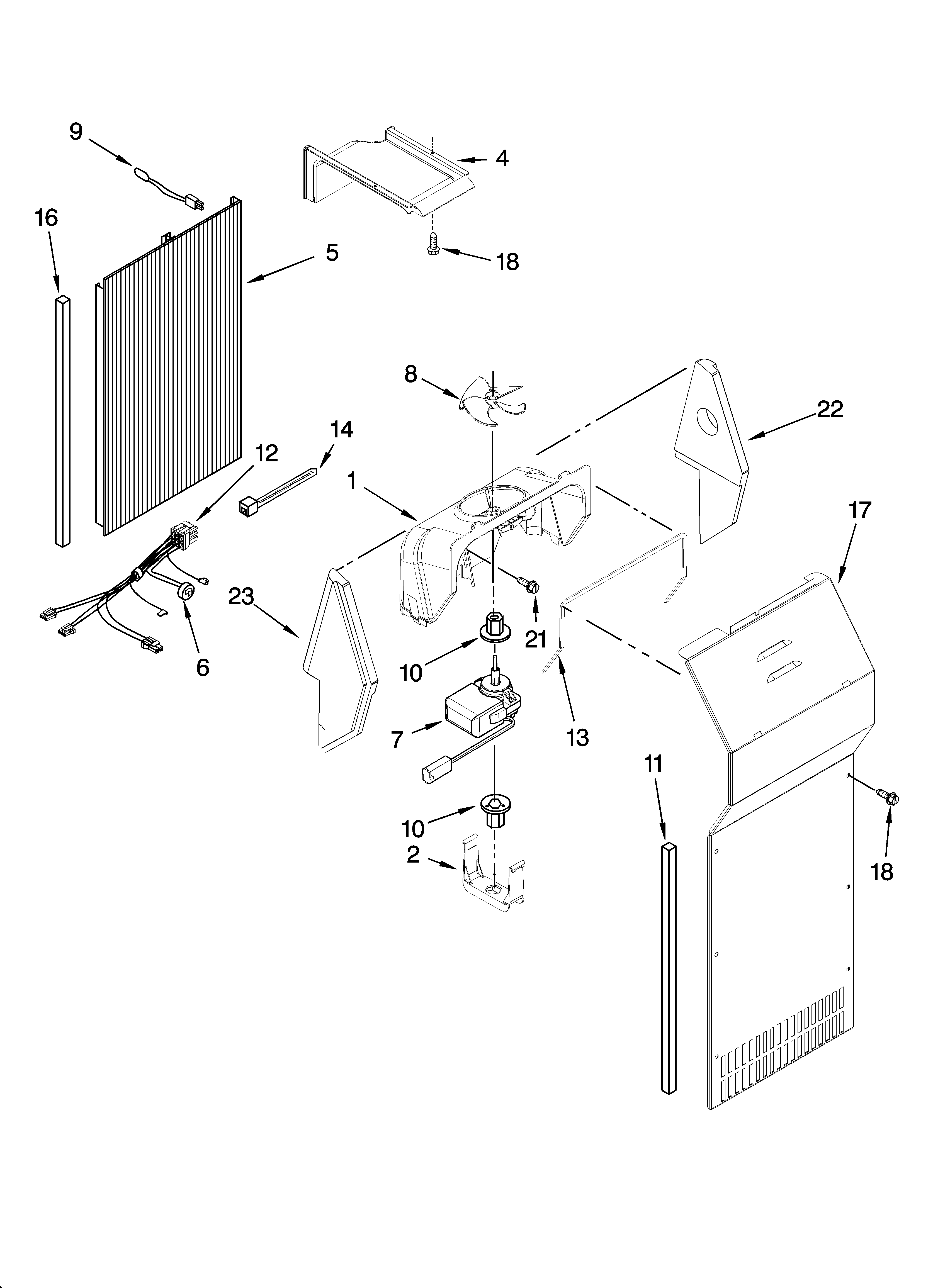 KitchenAid KSRA25CNSS02 air flow parts diagram