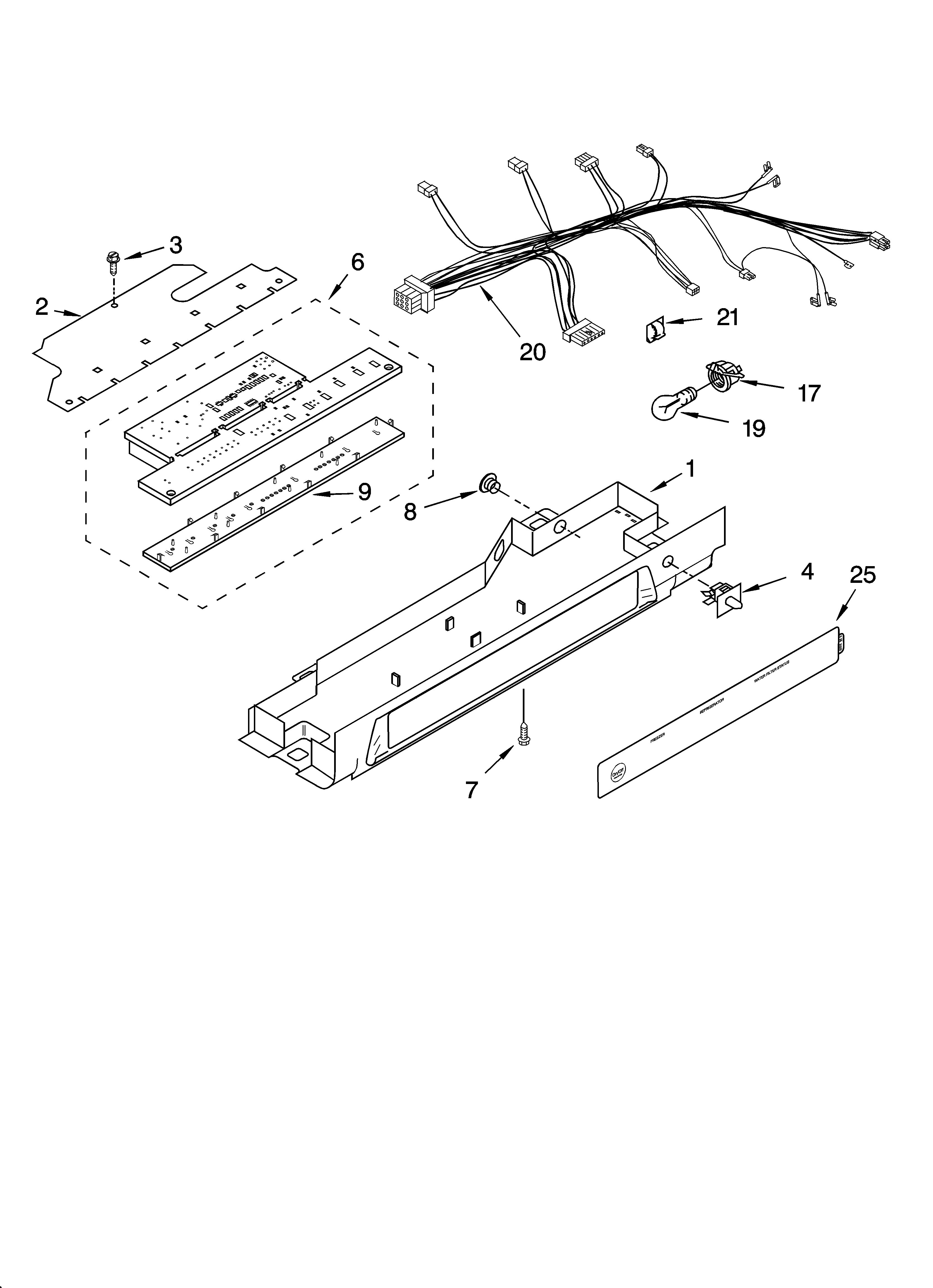 KitchenAid KSRA25CNSS02 control parts diagram
