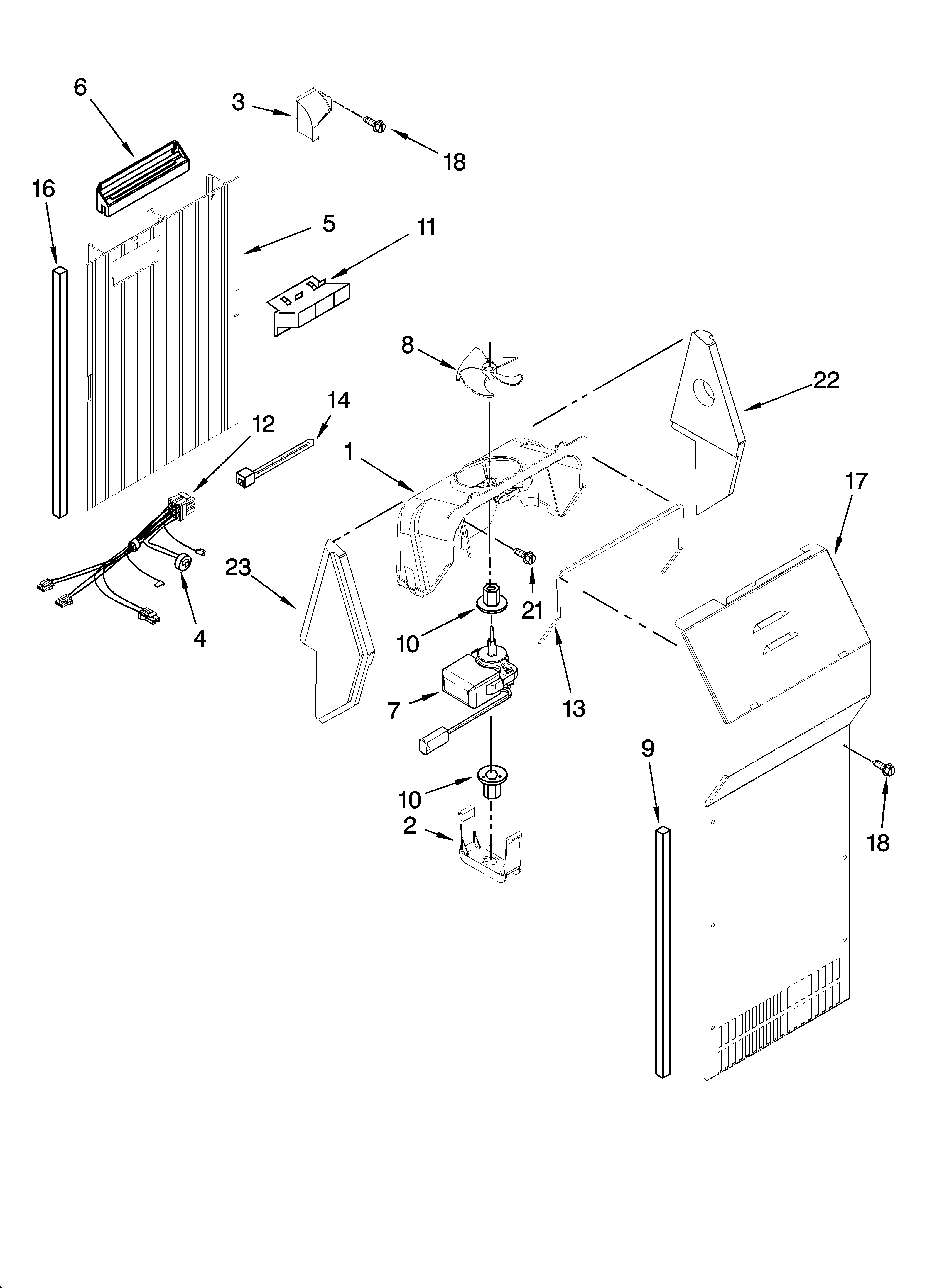 KitchenAid KSRD22FKST18 air flow parts diagram