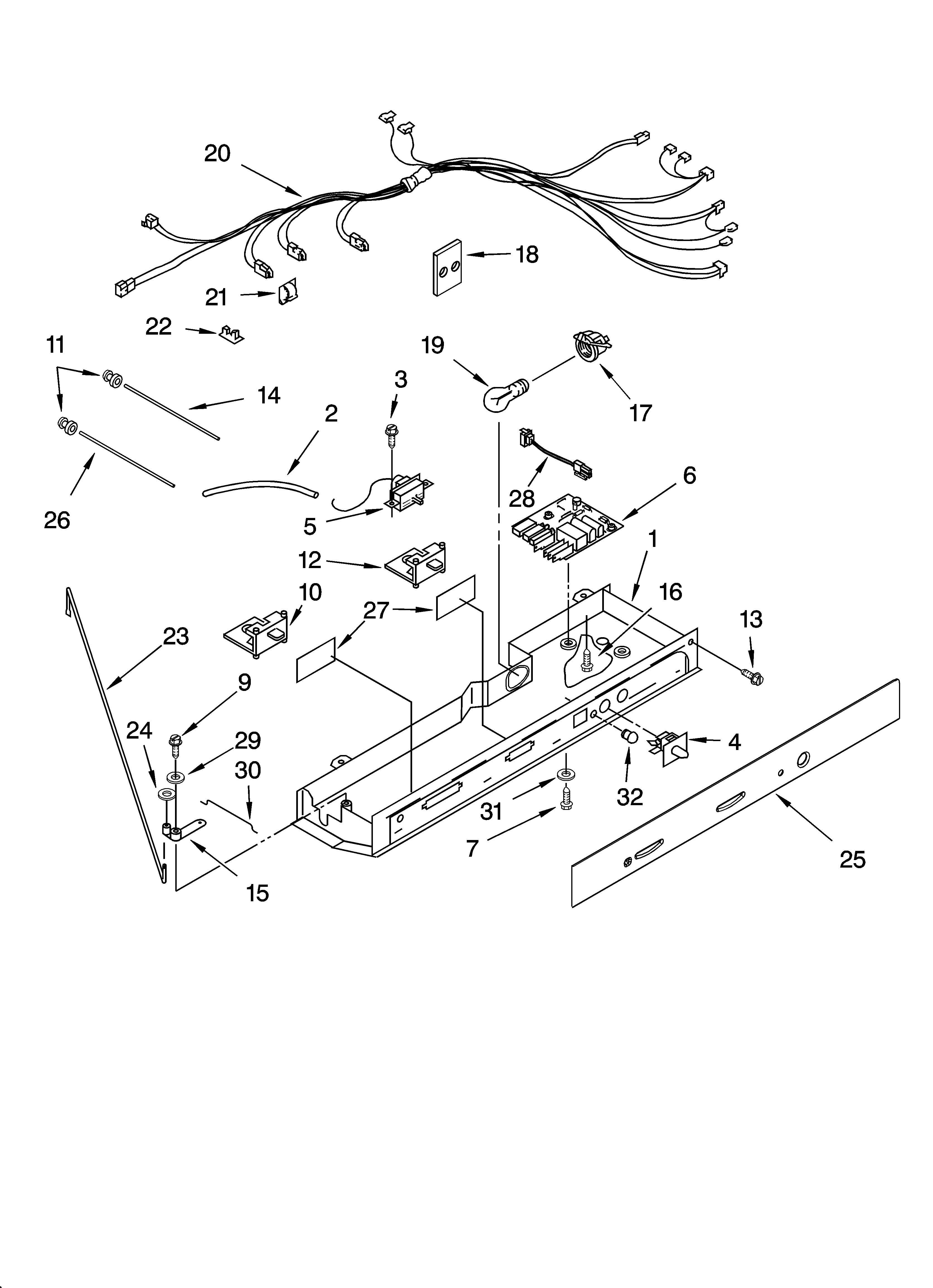 KitchenAid KSRD22FKST18 control parts diagram