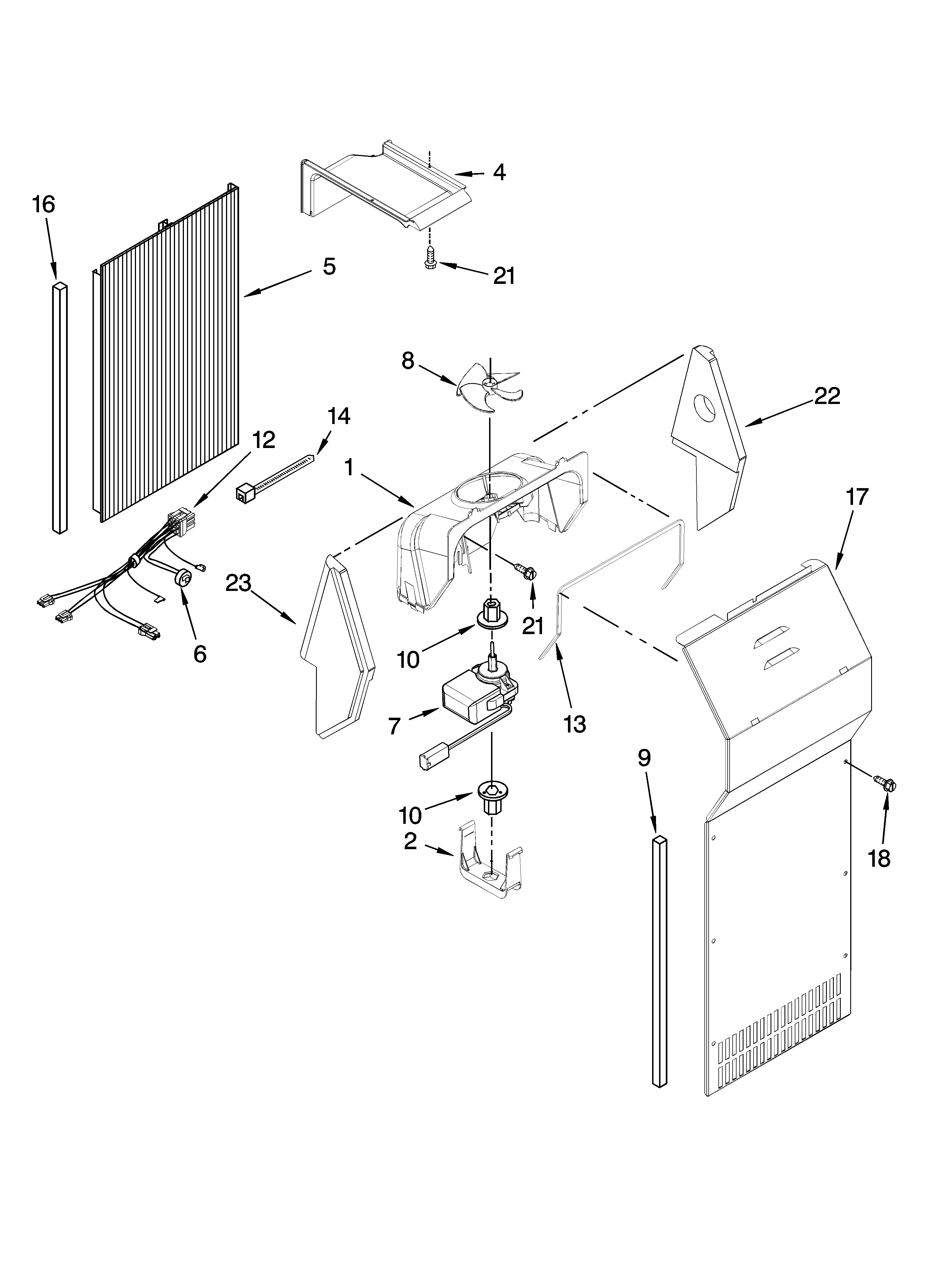 KitchenAid KSRL25FRSS04 air flow parts diagram