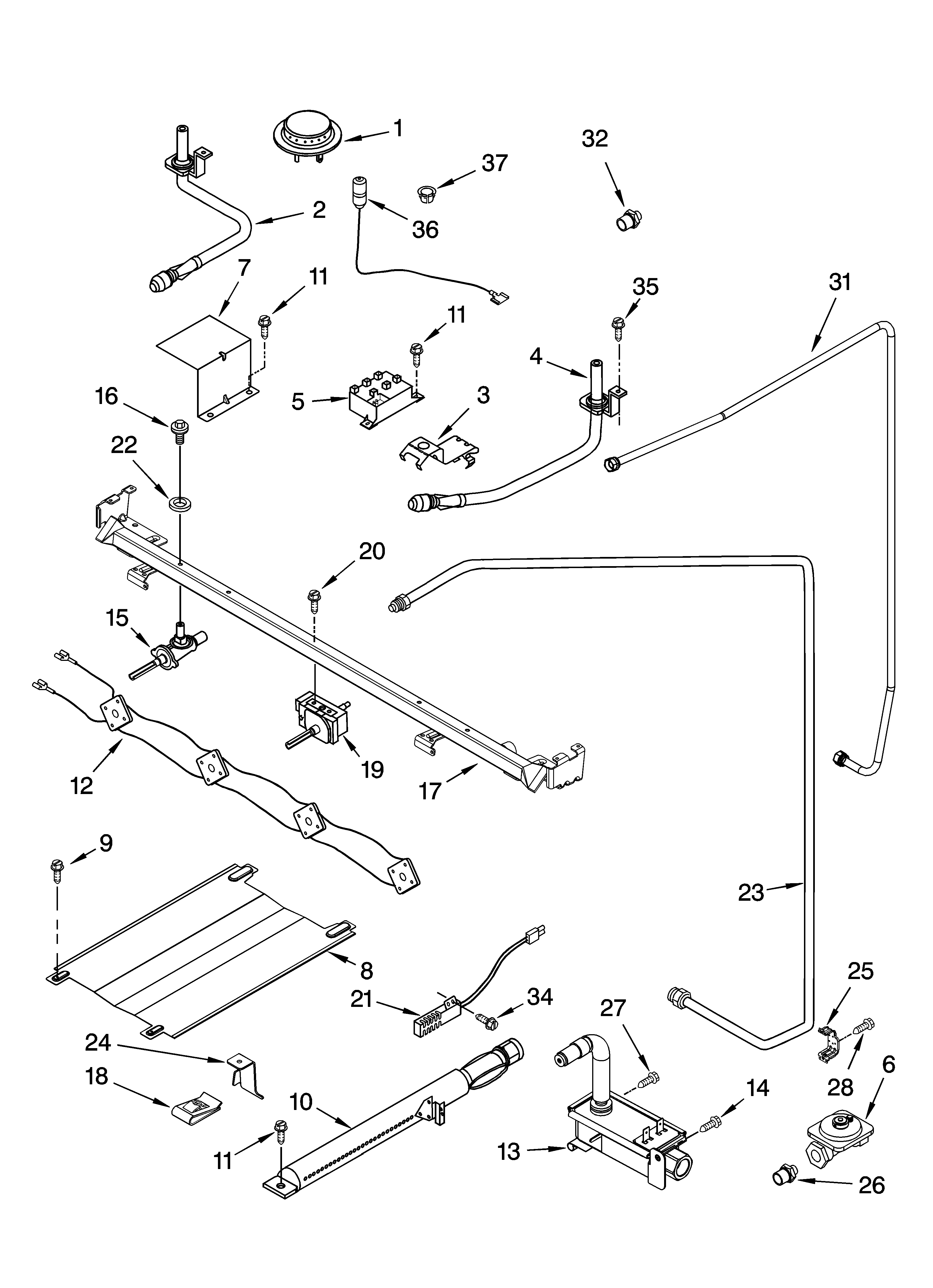 Whirlpool SF110AXSQ0 manifold parts diagram