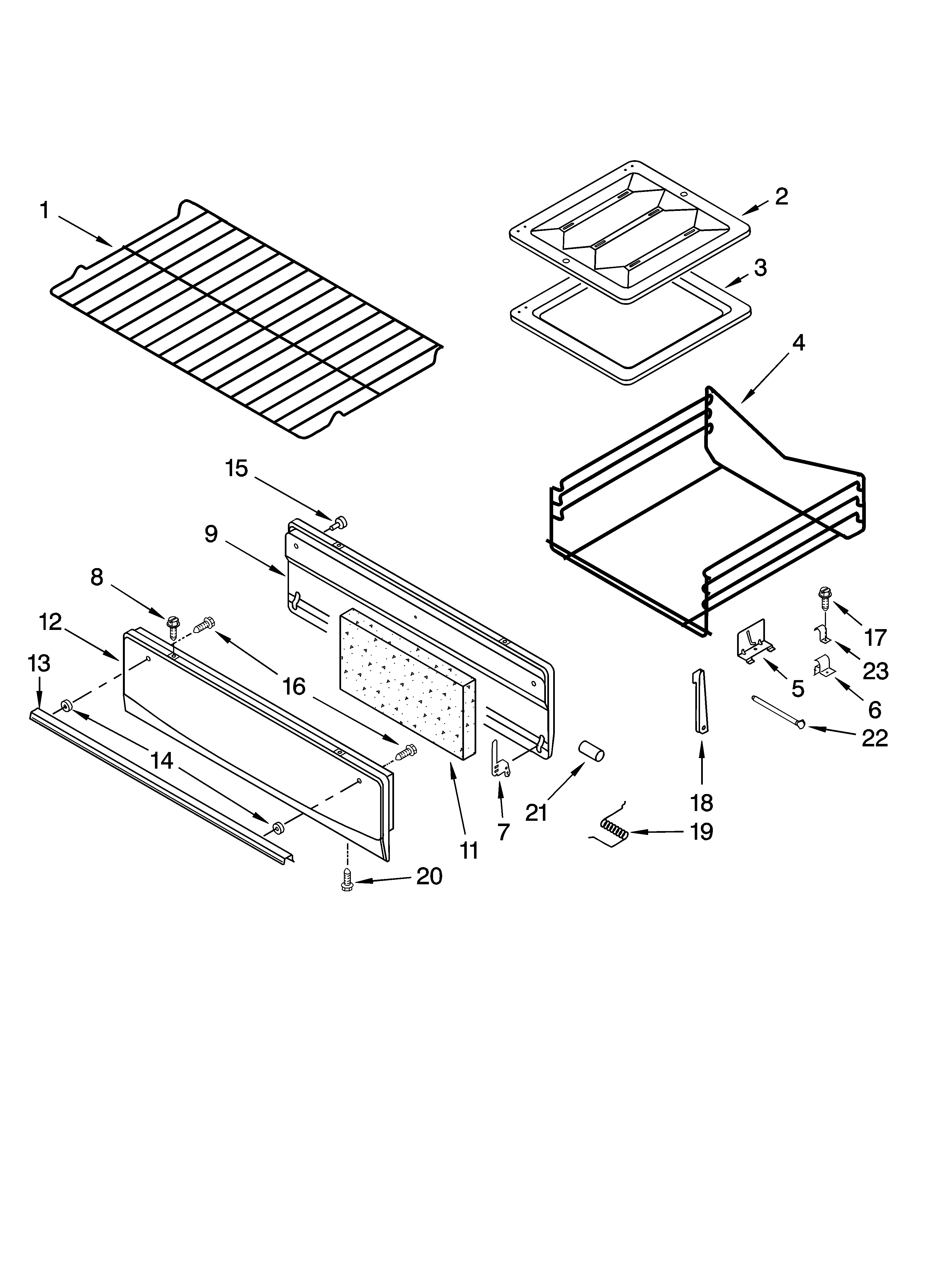 Whirlpool SF110AXSQ0 oven & broiler parts diagram