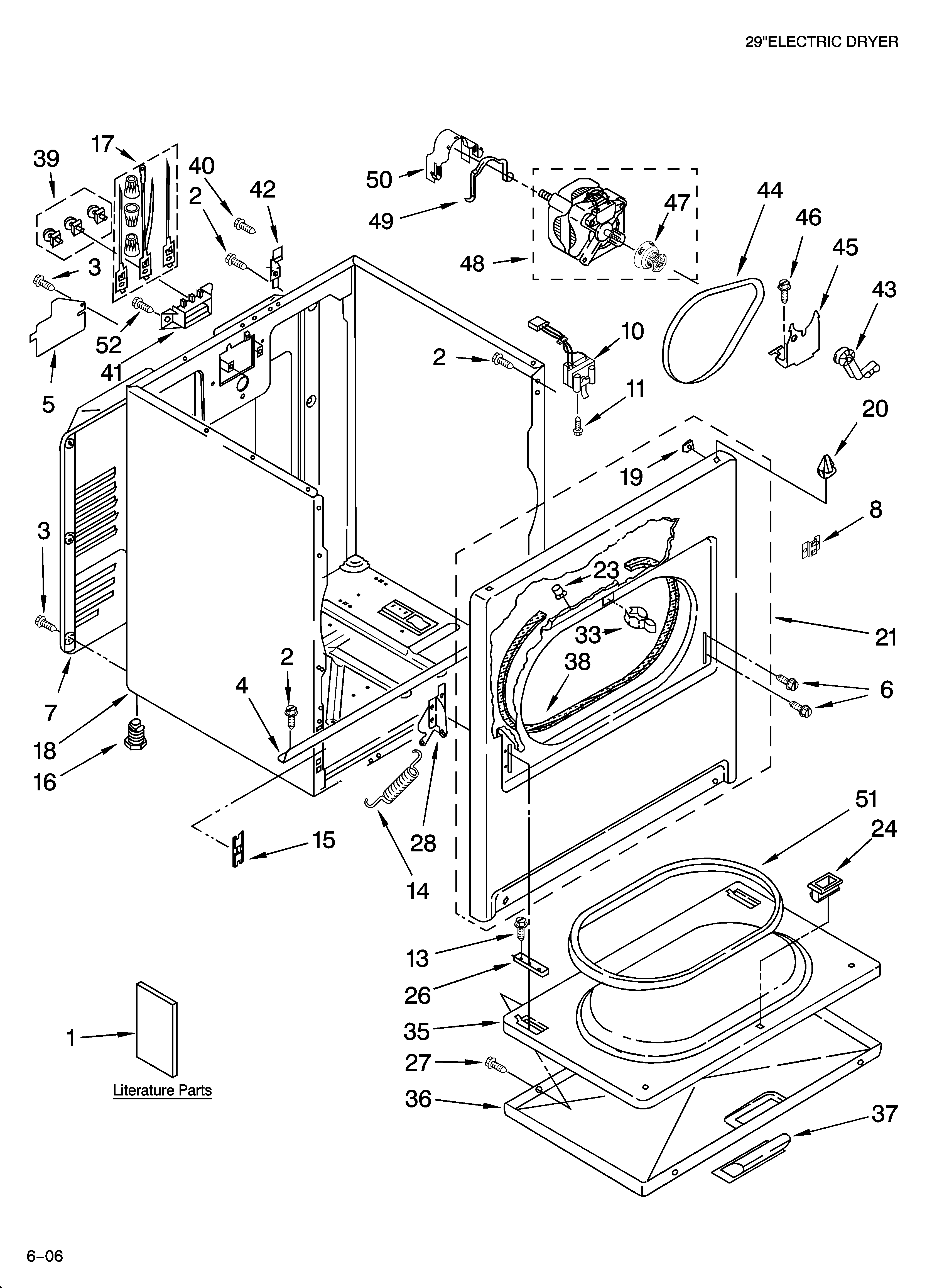 Whirlpool WED5820SW0 cabinet parts diagram