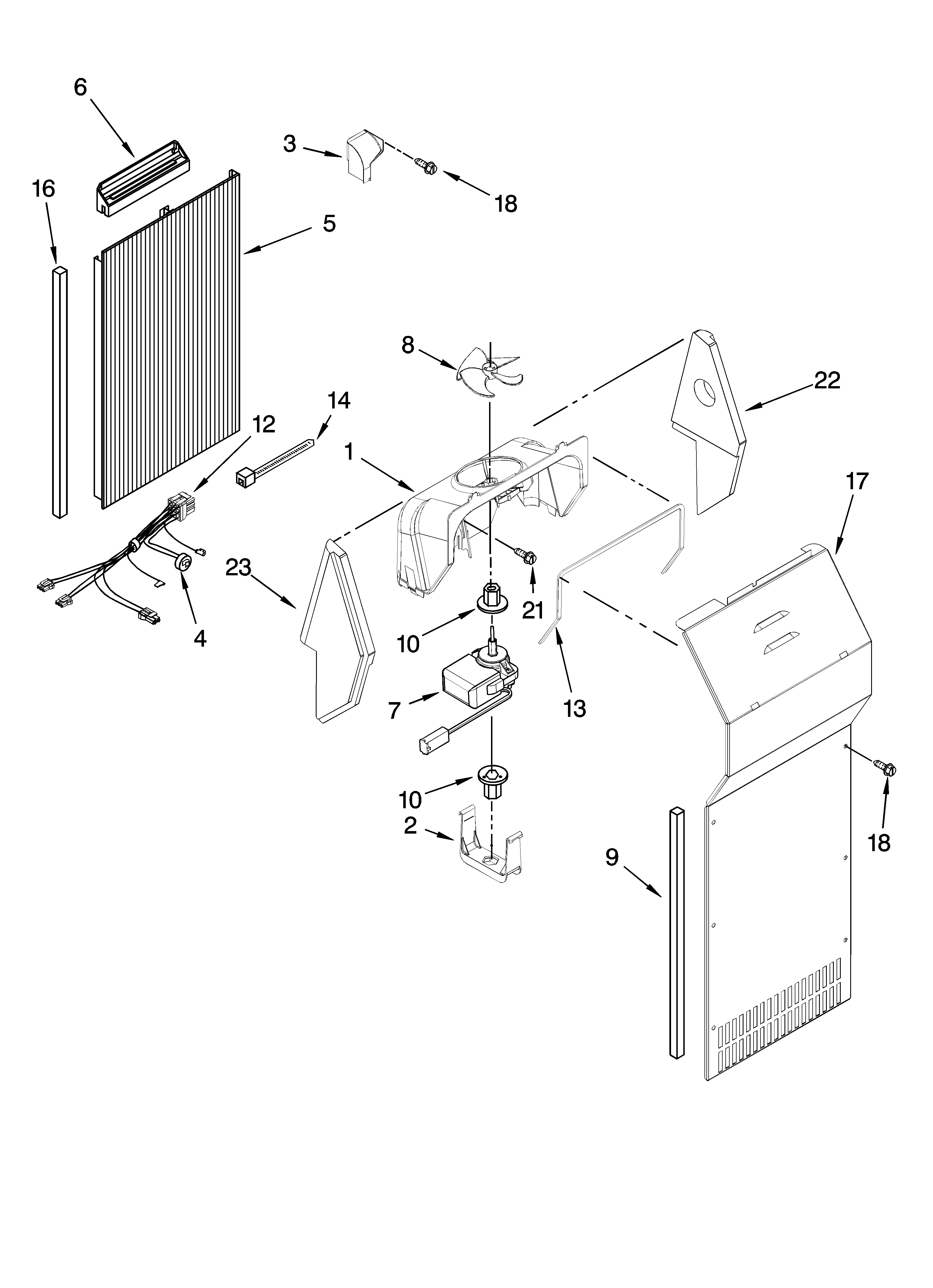 Whirlpool 5ED2FHKXRL03 air flow parts diagram
