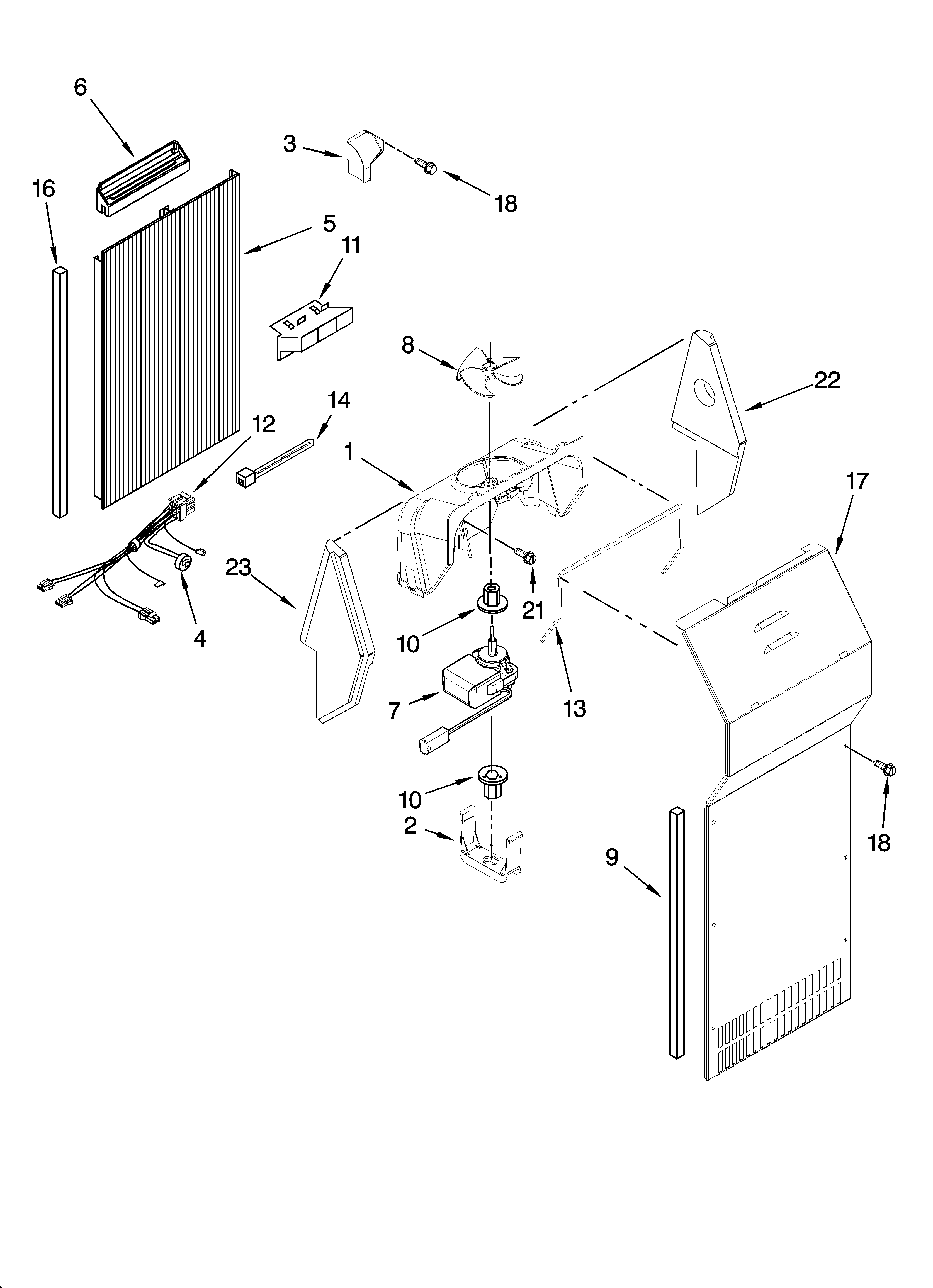 Whirlpool 6GD22DCXHW06 air flow parts diagram