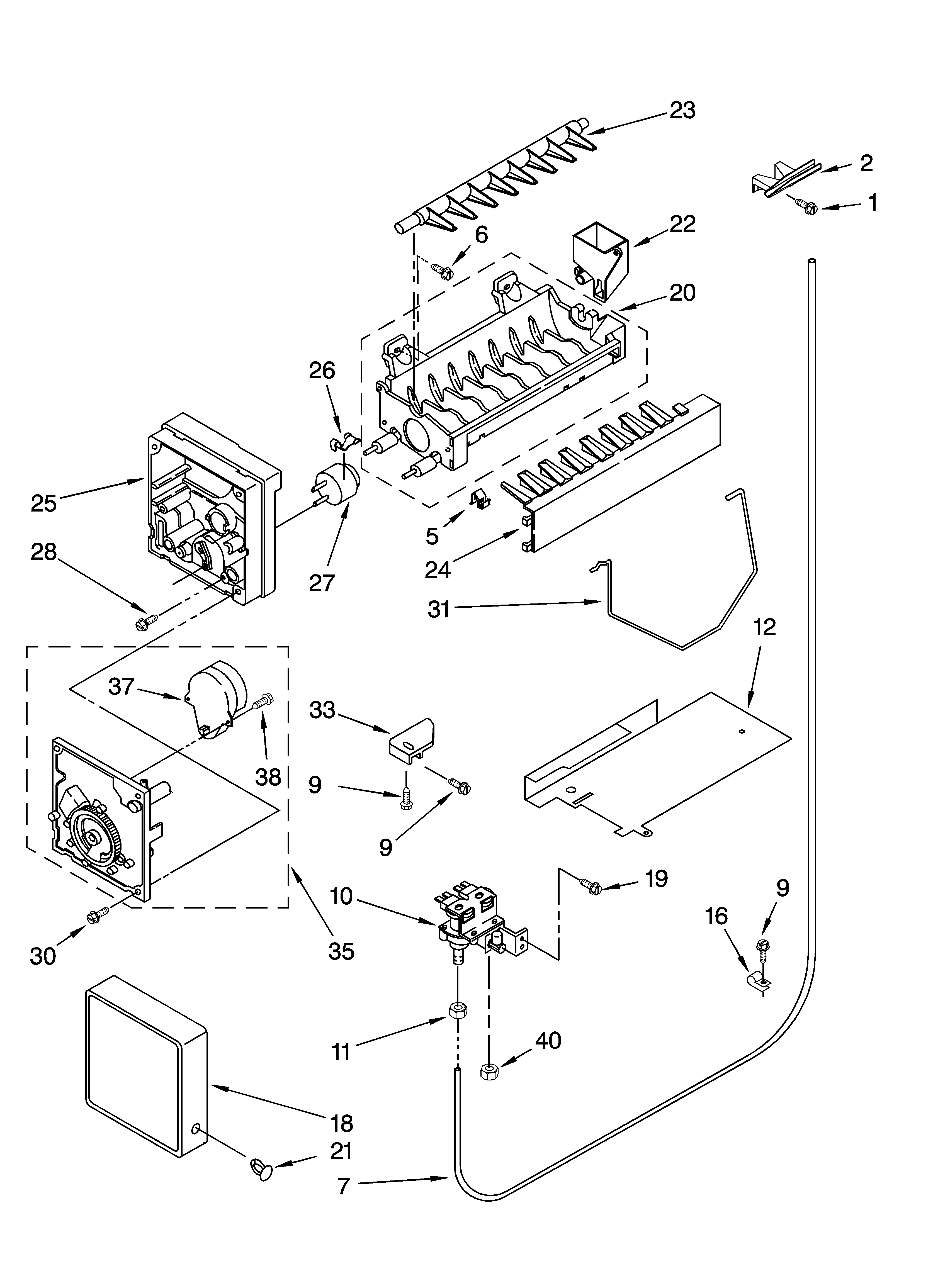 Whirlpool 6GD22DCXHW06 icemaker parts diagram