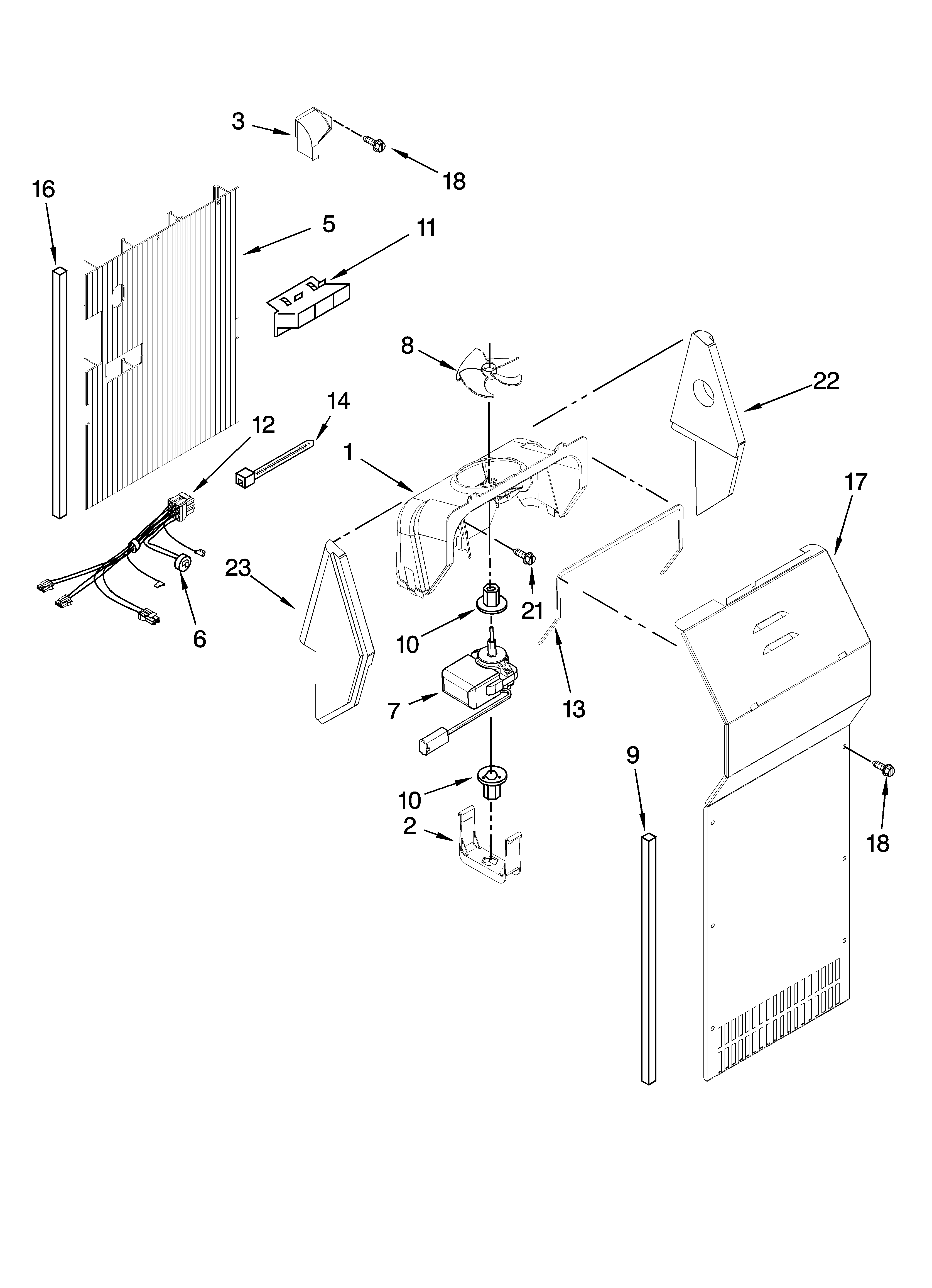 Whirlpool 6GD25DCXHW08 air flow parts diagram