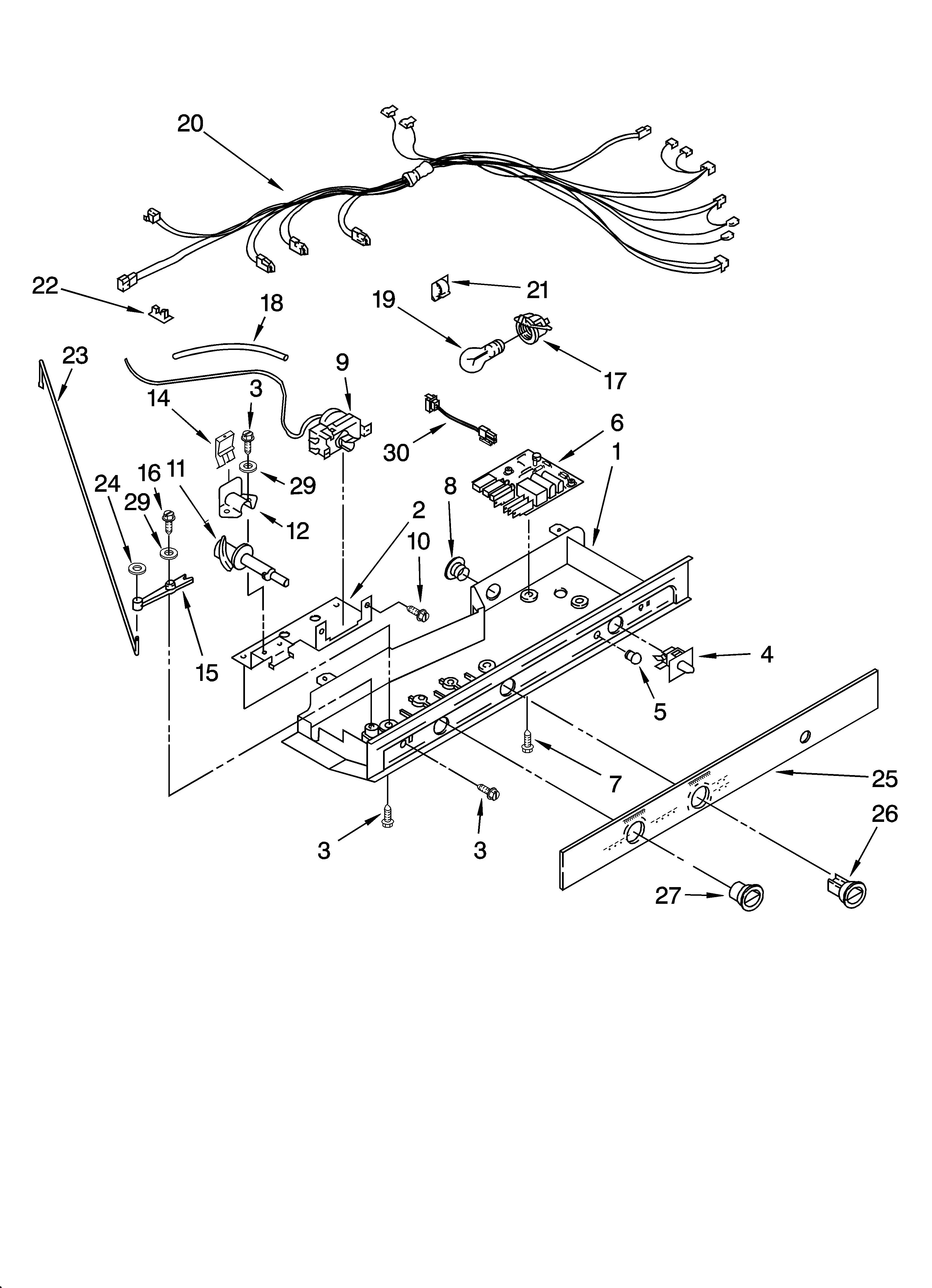 Whirlpool ED2GHEXNL03 control parts diagram