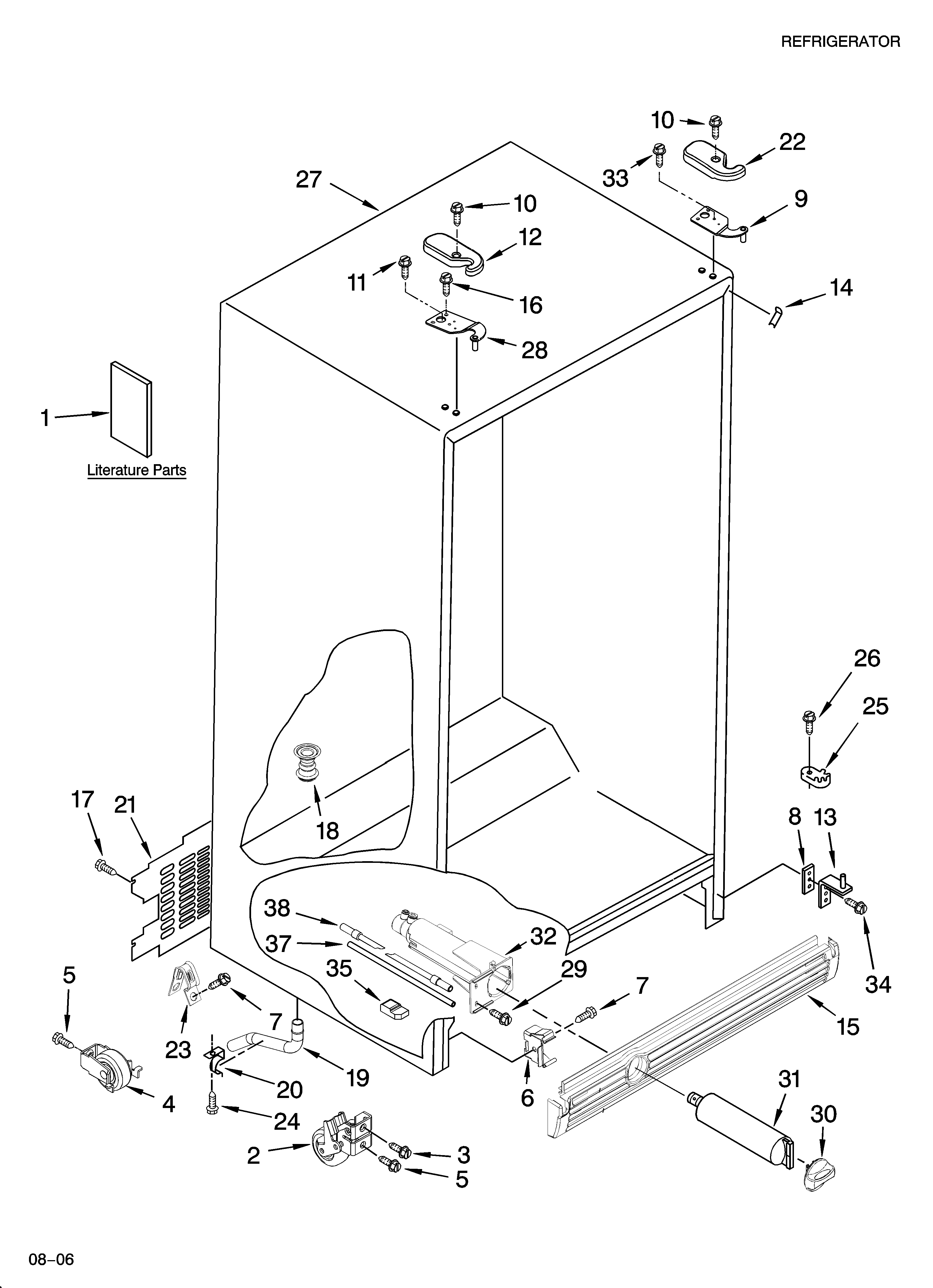 Whirlpool ED2NHGXRL02 cabinet parts diagram