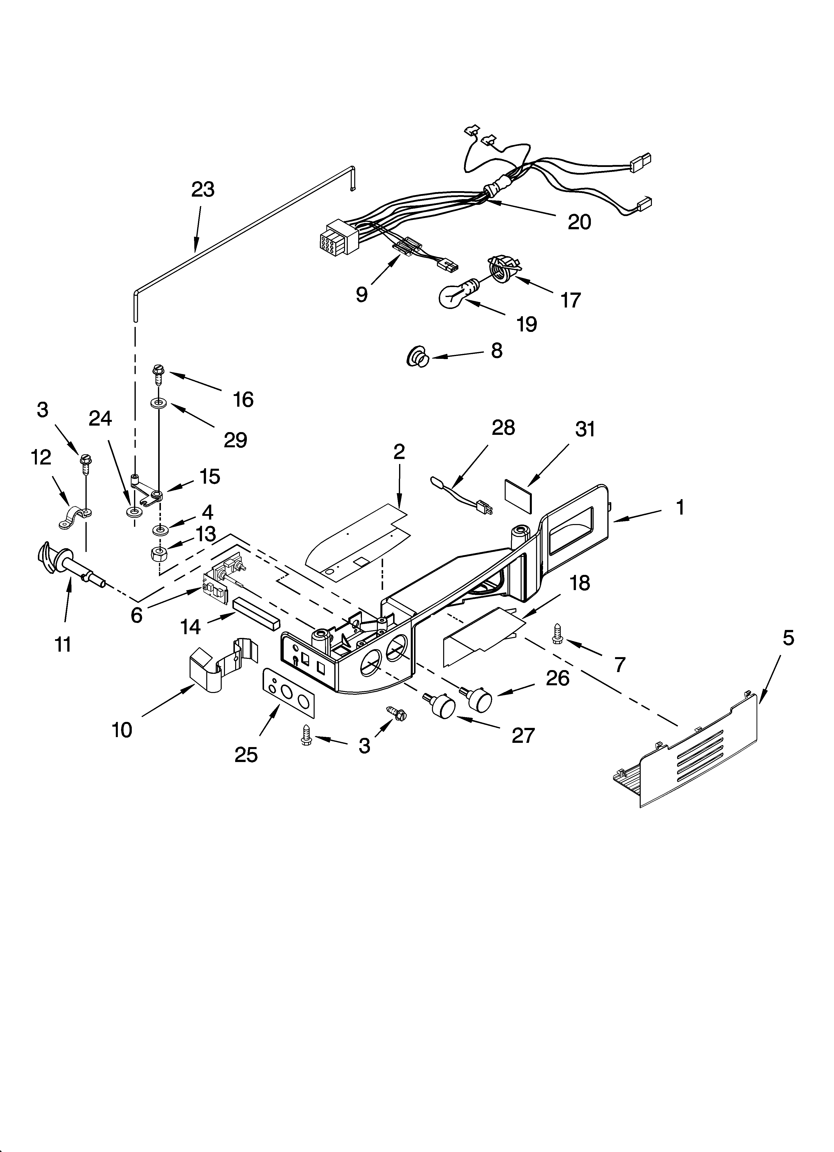 Whirlpool GF6NFEXRB01 control parts diagram