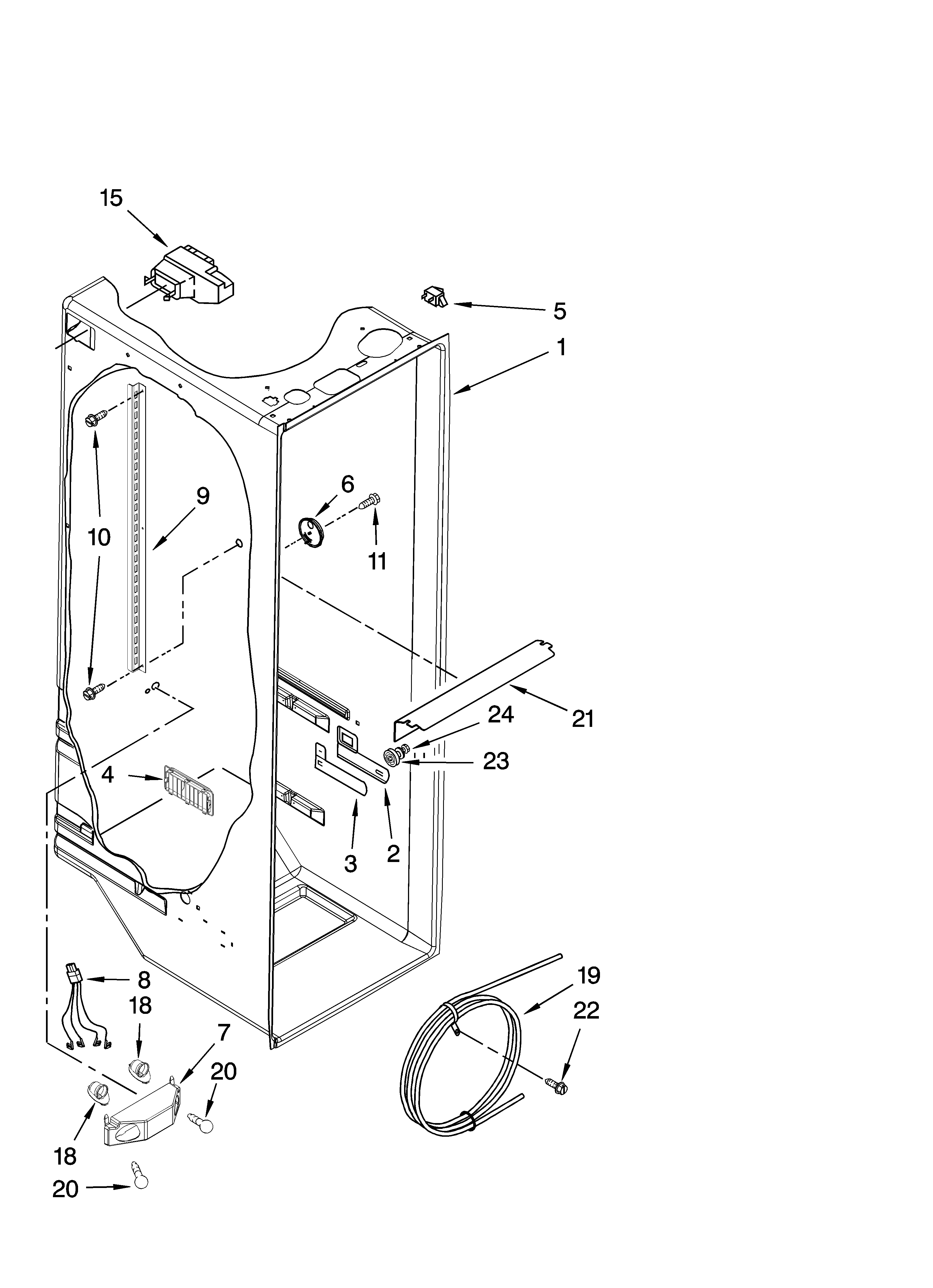 Whirlpool GS2SHAXSB00 refrigerator liner parts diagram