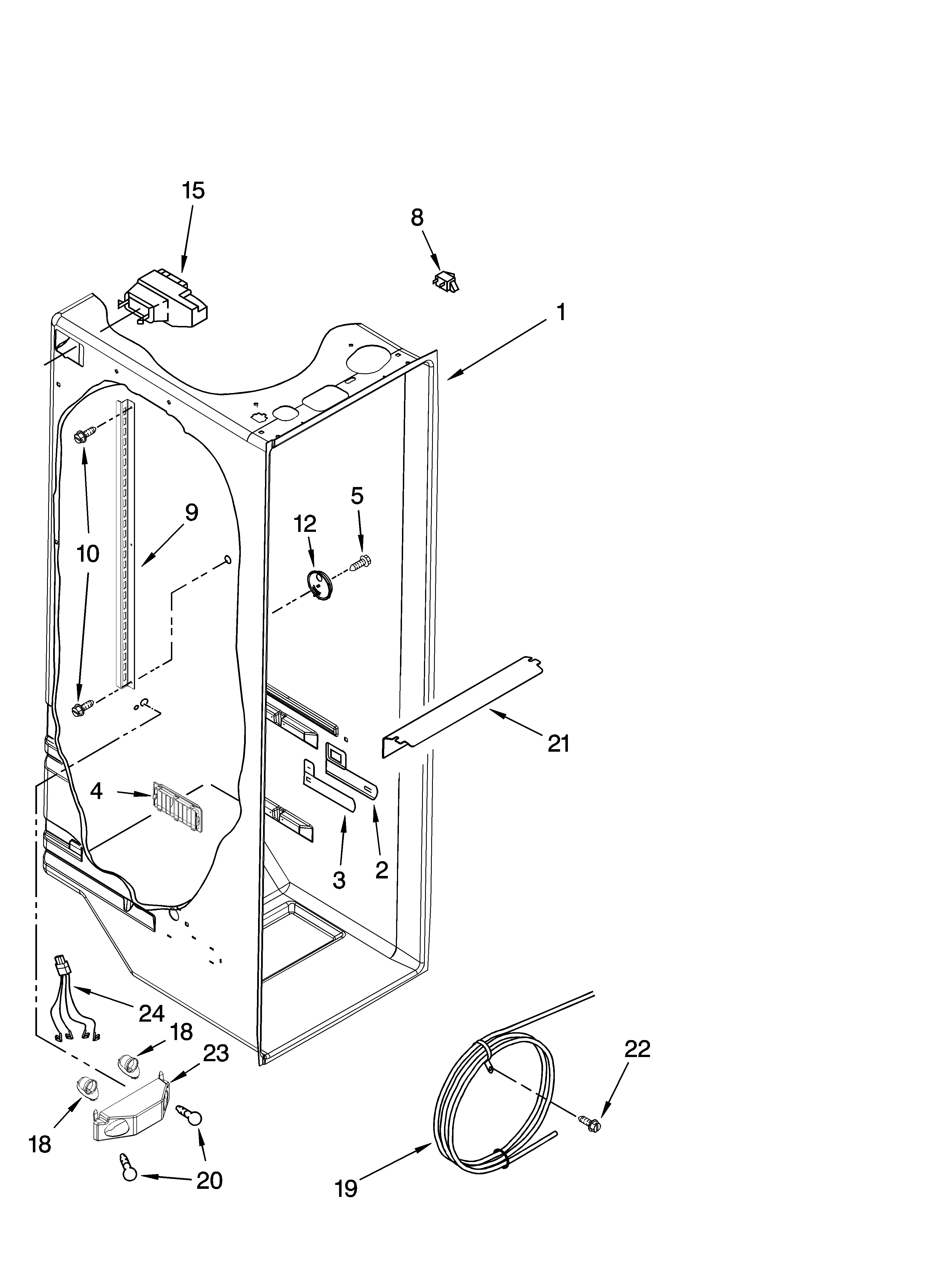Whirlpool GS5SHAXSA01 refrigerator liner parts diagram