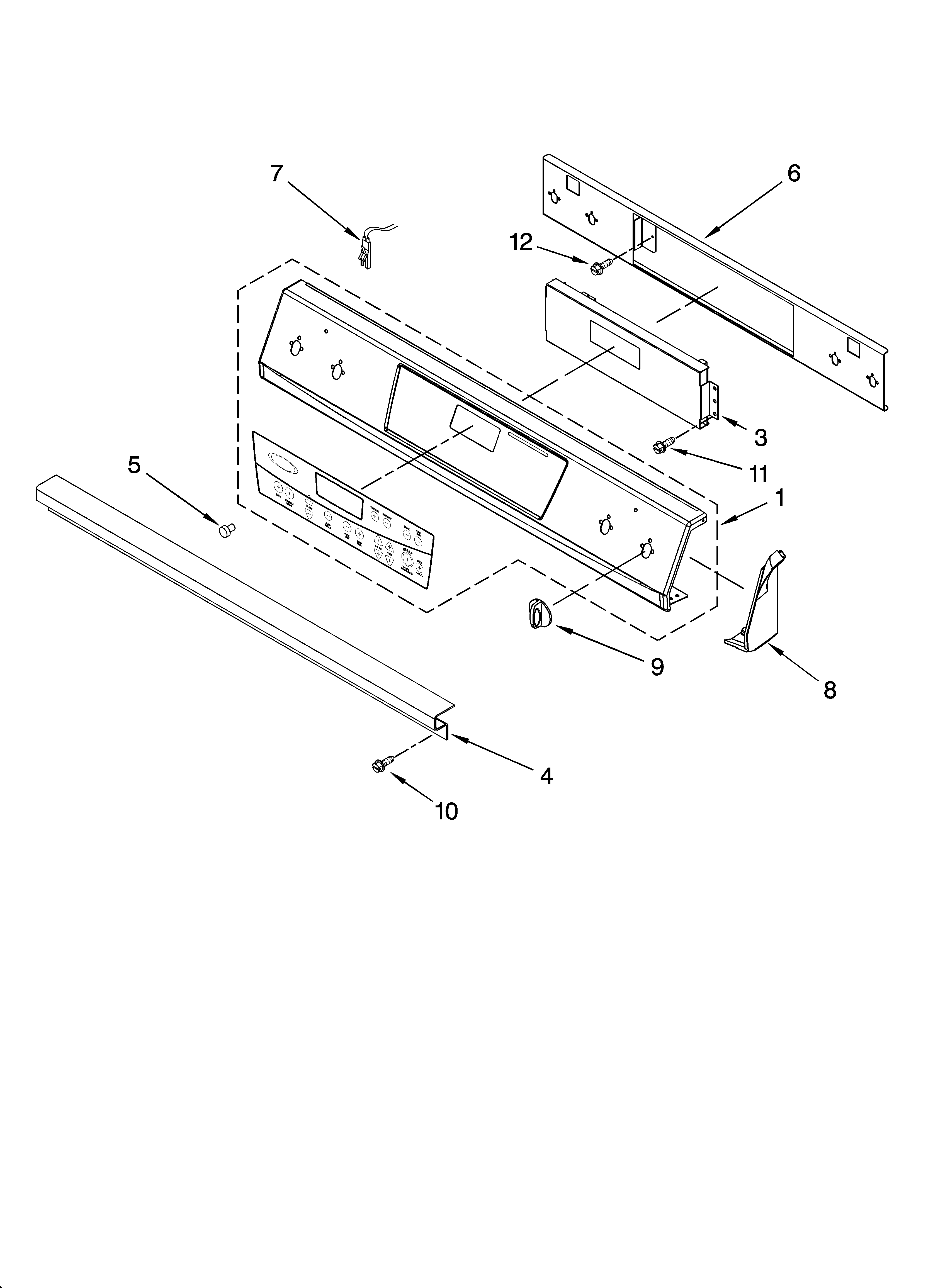 Whirlpool GY396LXPT02 control panel parts diagram