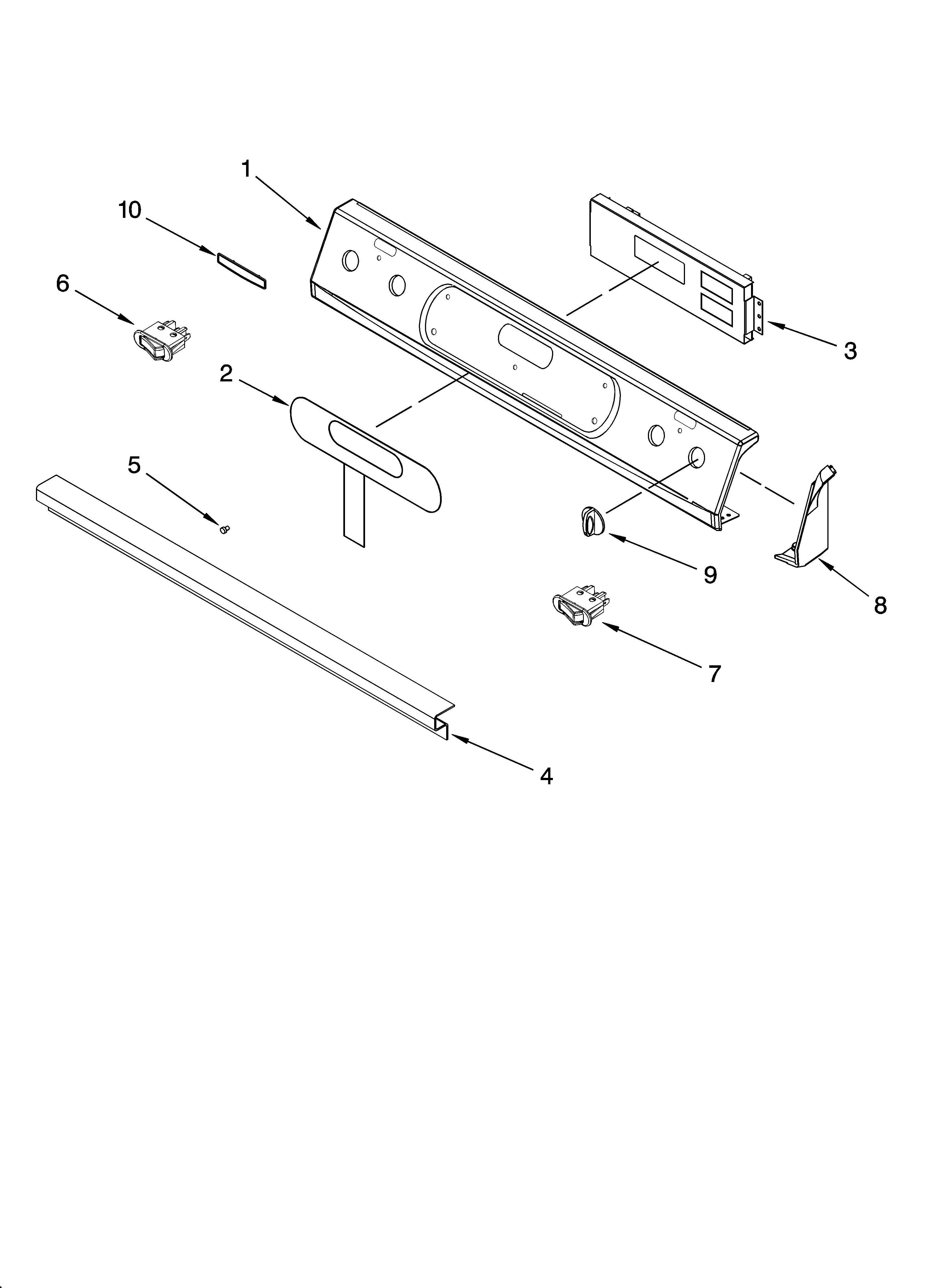 KitchenAid KESI901PWH00 control panel parts diagram