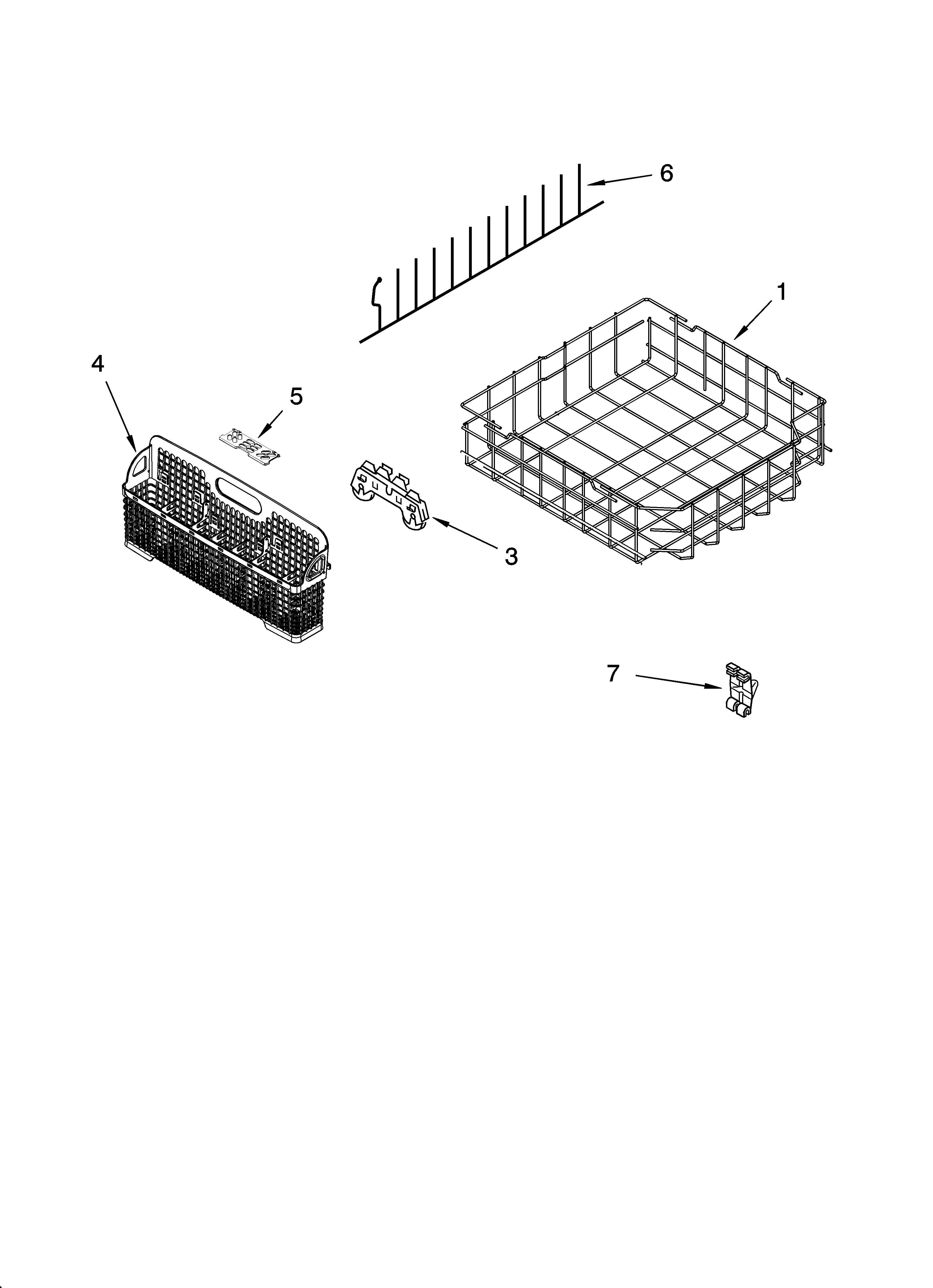 KitchenAid KUDC02IRBL1 lower rack parts, optional parts (not included) diagram