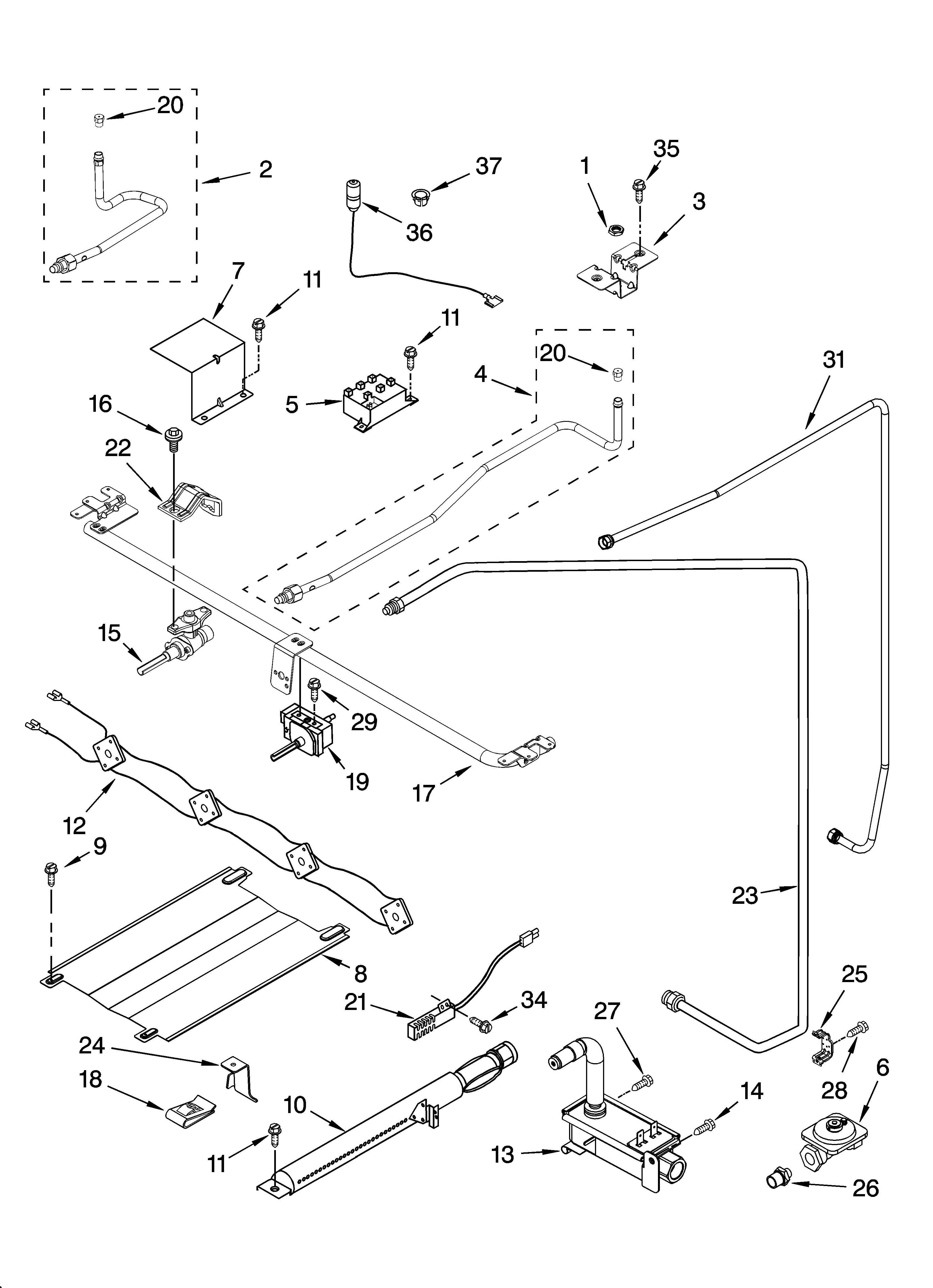 Estate TGP305RW2 manifold parts diagram