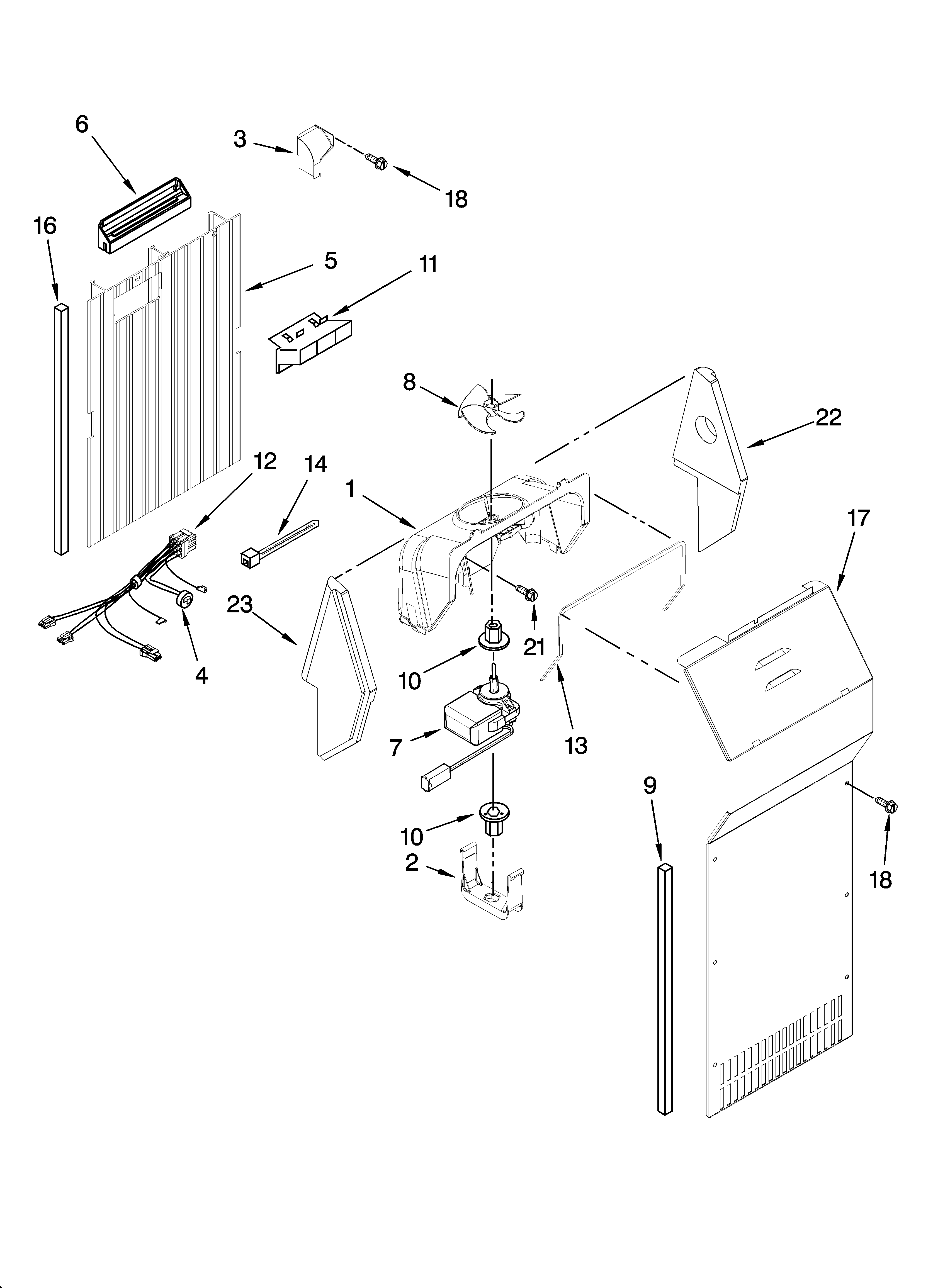 Whirlpool 6ED2FHGXSQ00 air flow parts diagram