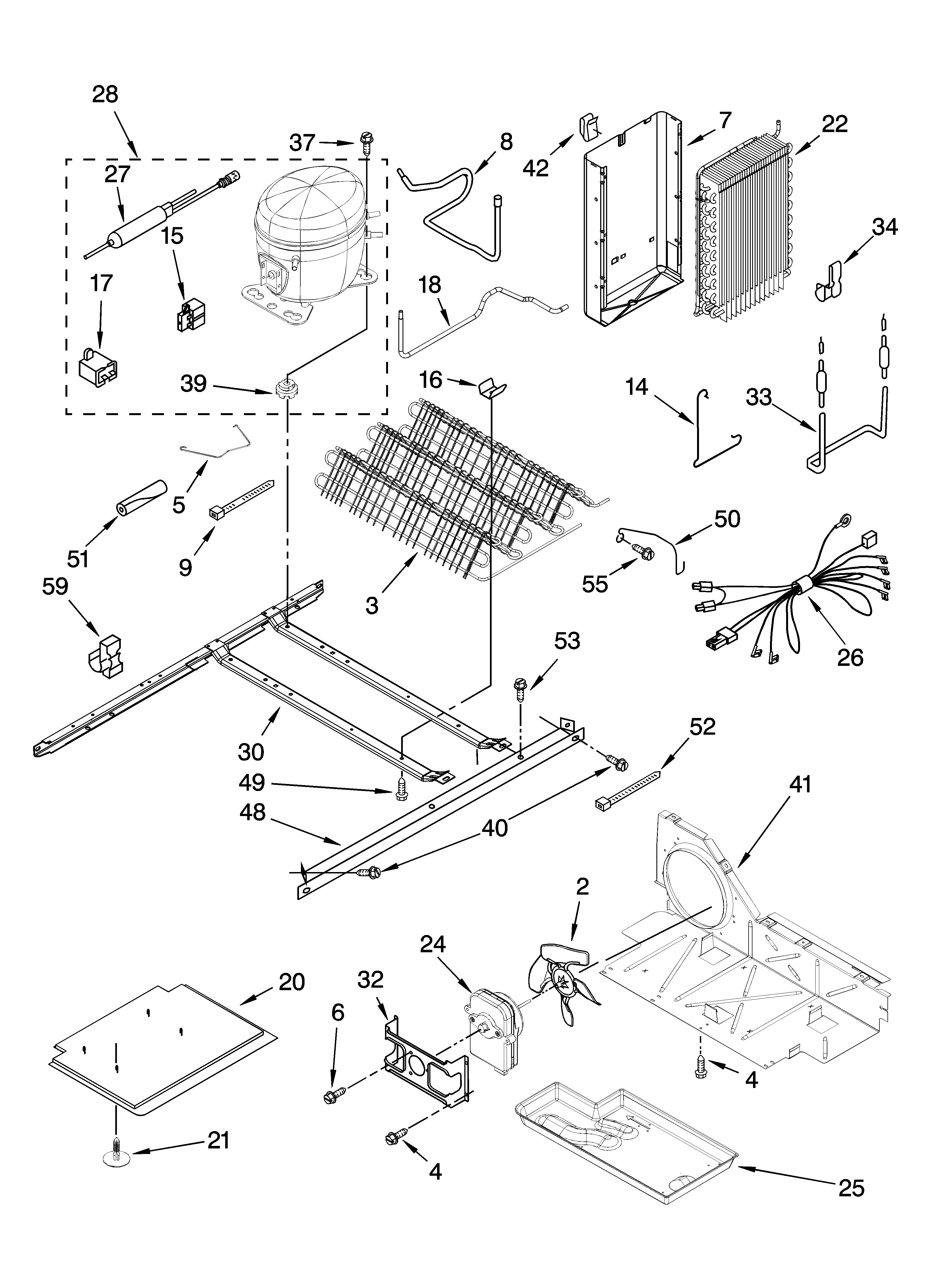 Whirlpool 6ED2FHKXSQ00 unit parts, optional parts (not included) diagram
