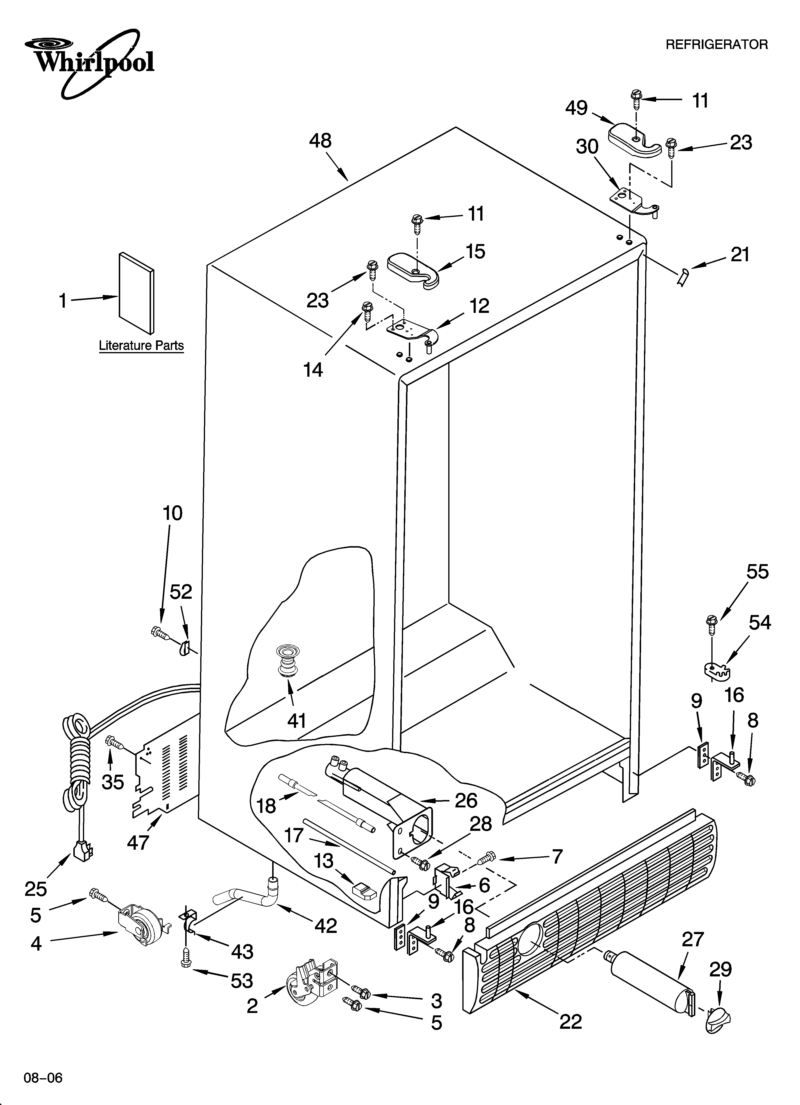 Whirlpool 6GD2SHGXSS00 cabinet parts diagram