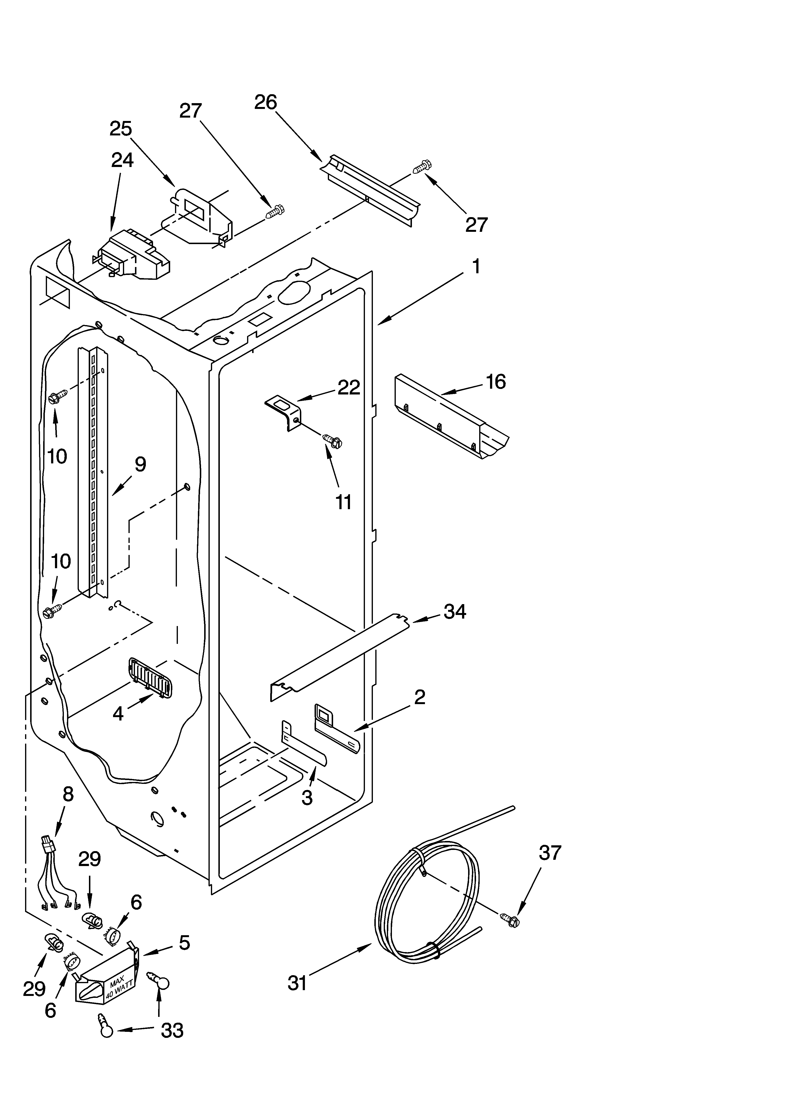 Whirlpool 6GD2SHGXSS00 refrigerator liner parts diagram