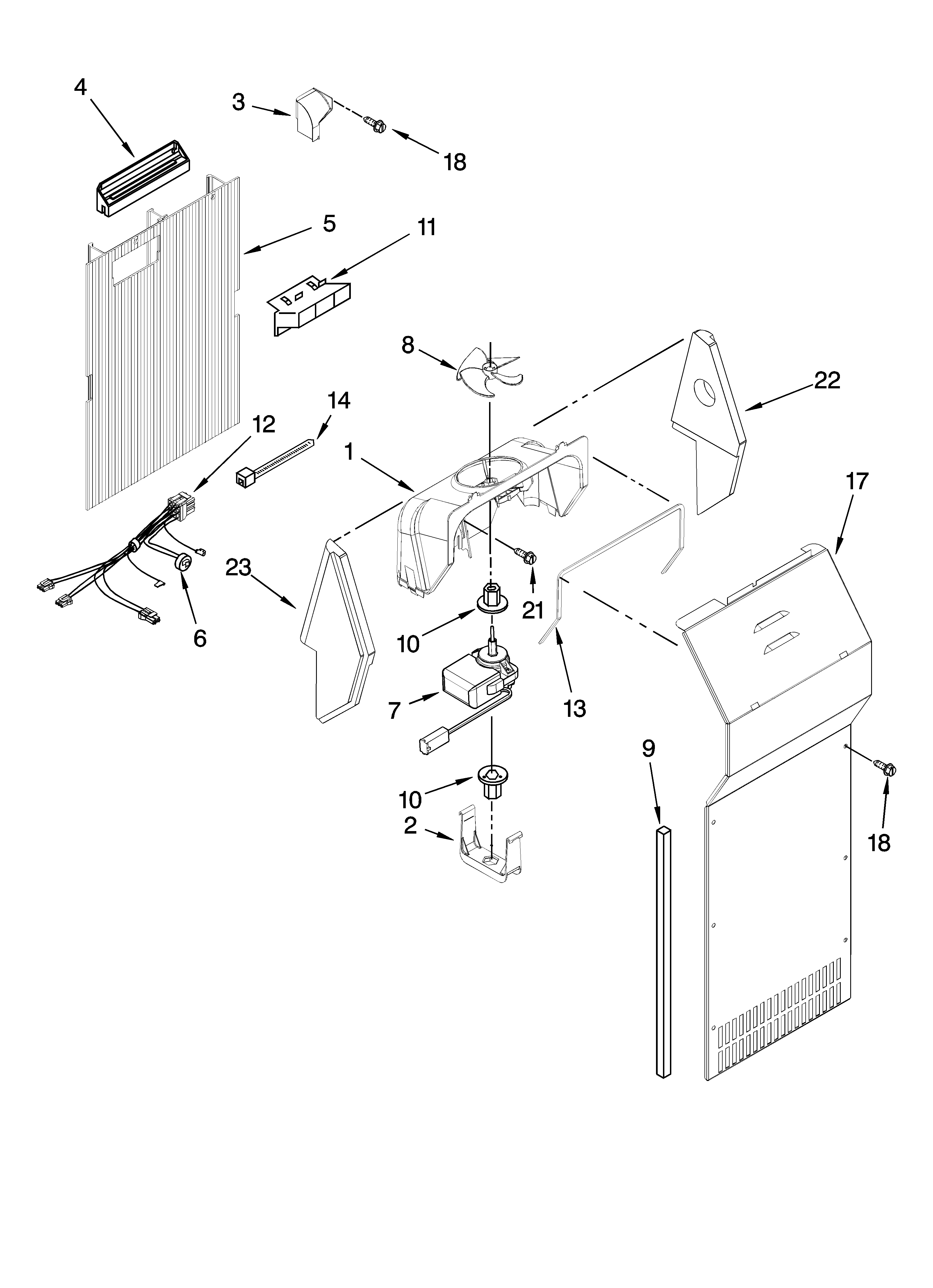 Whirlpool 6GD2SHGXSS00 air flow parts diagram
