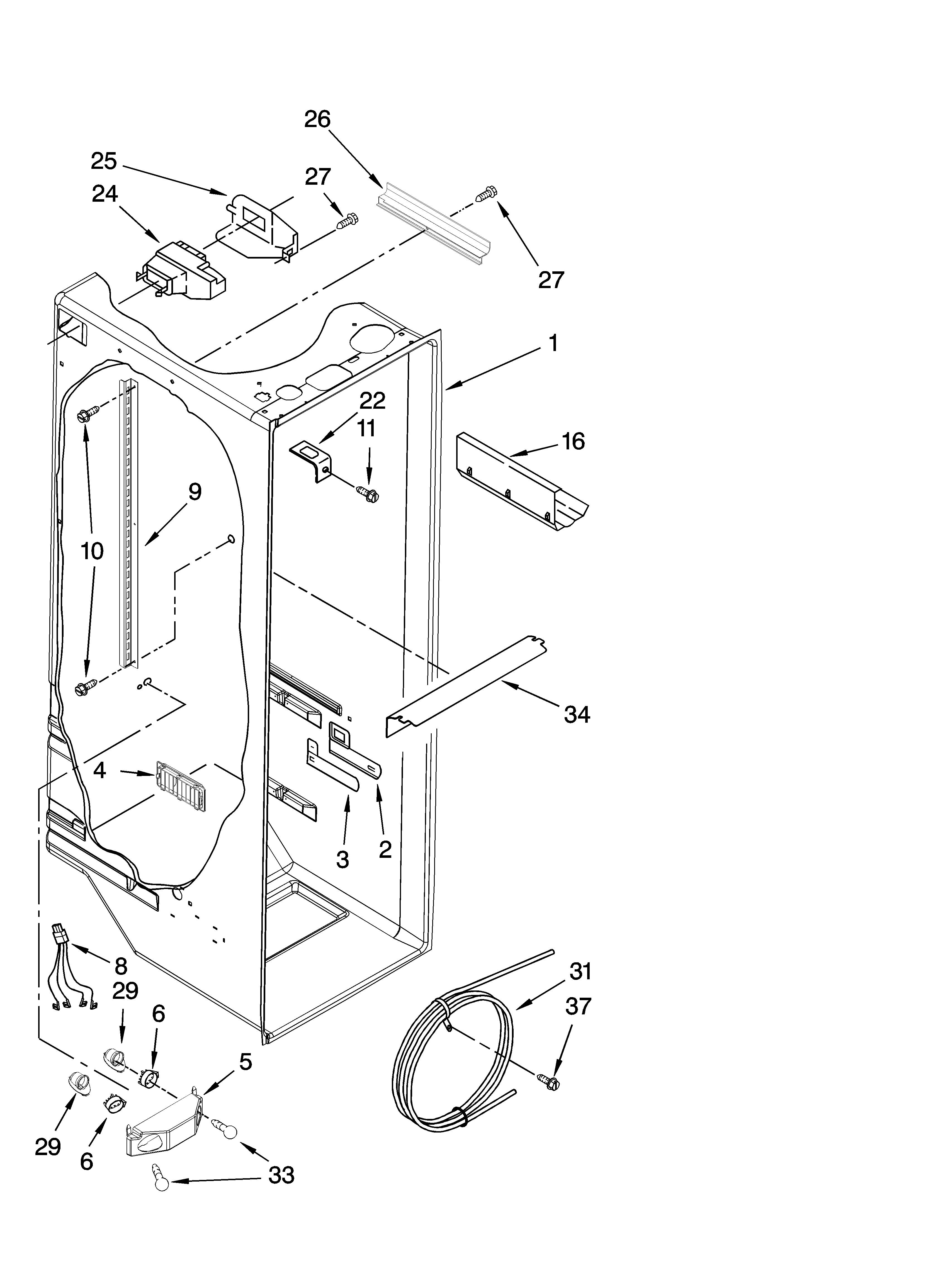 Whirlpool 6GD5SHGXSS00 refrigerator liner parts diagram