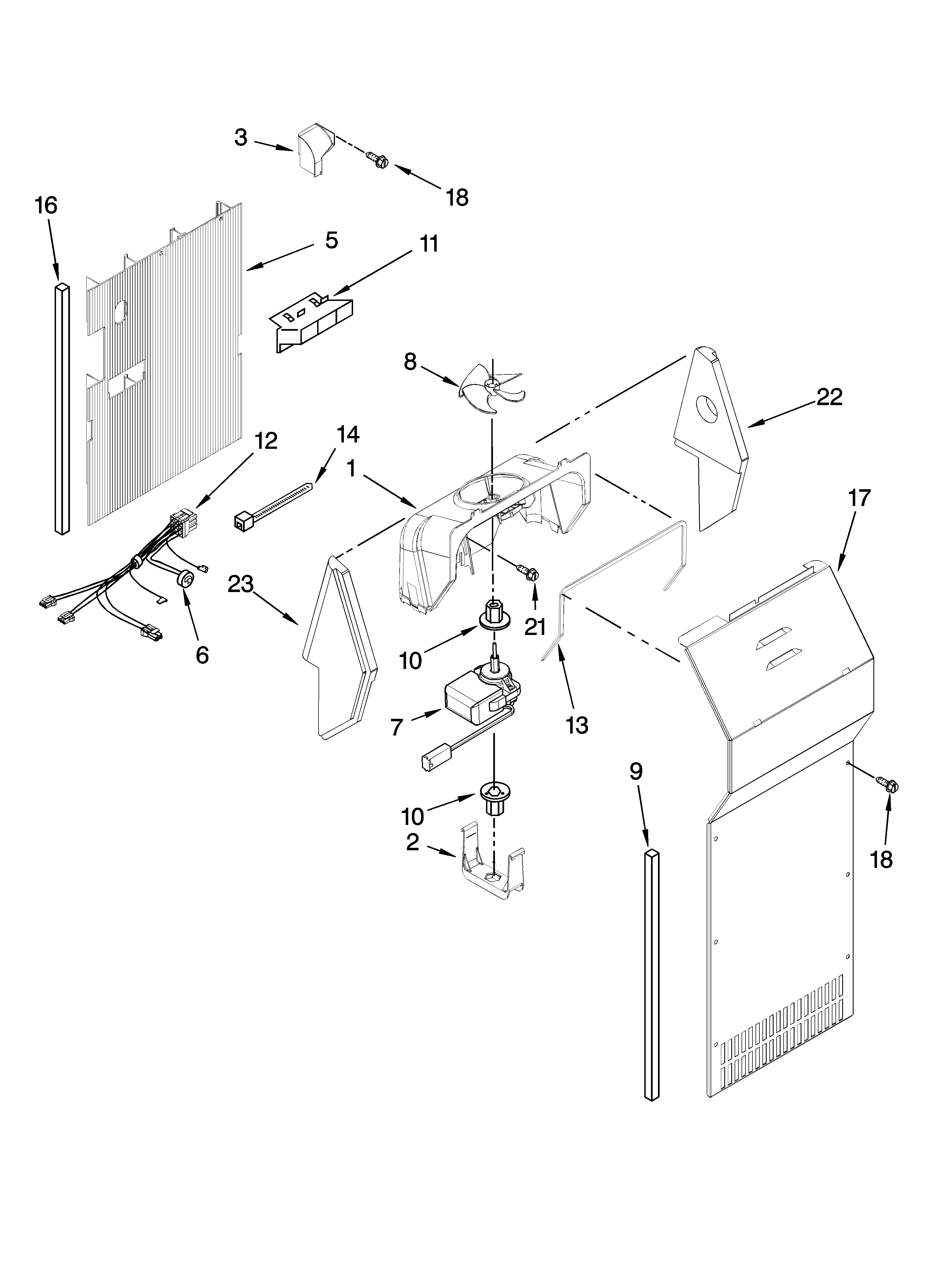 Whirlpool 6GD5SHGXSS00 air flow parts diagram