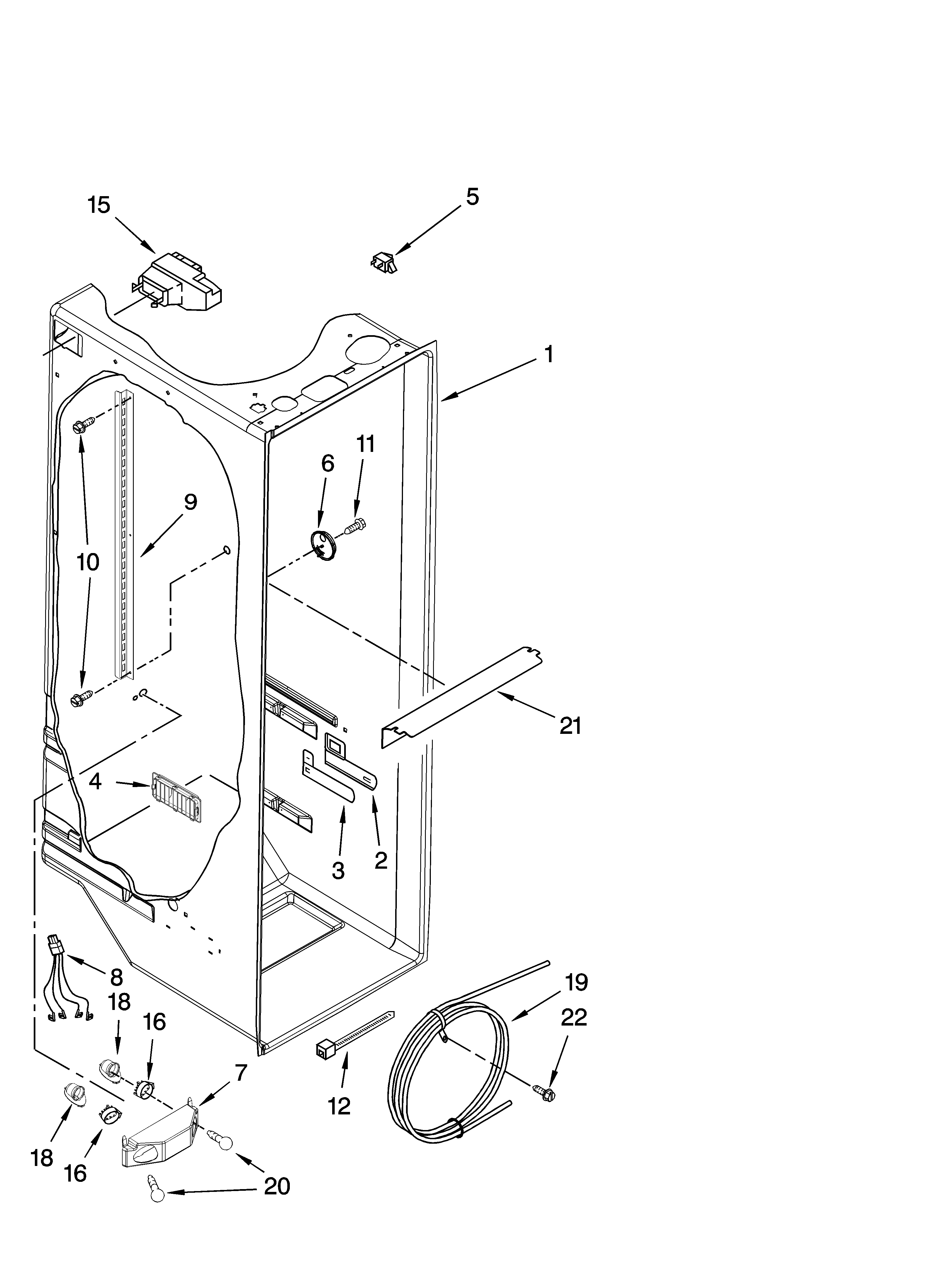 Whirlpool 7GS2SHEXPQ02 refrigerator liner parts diagram