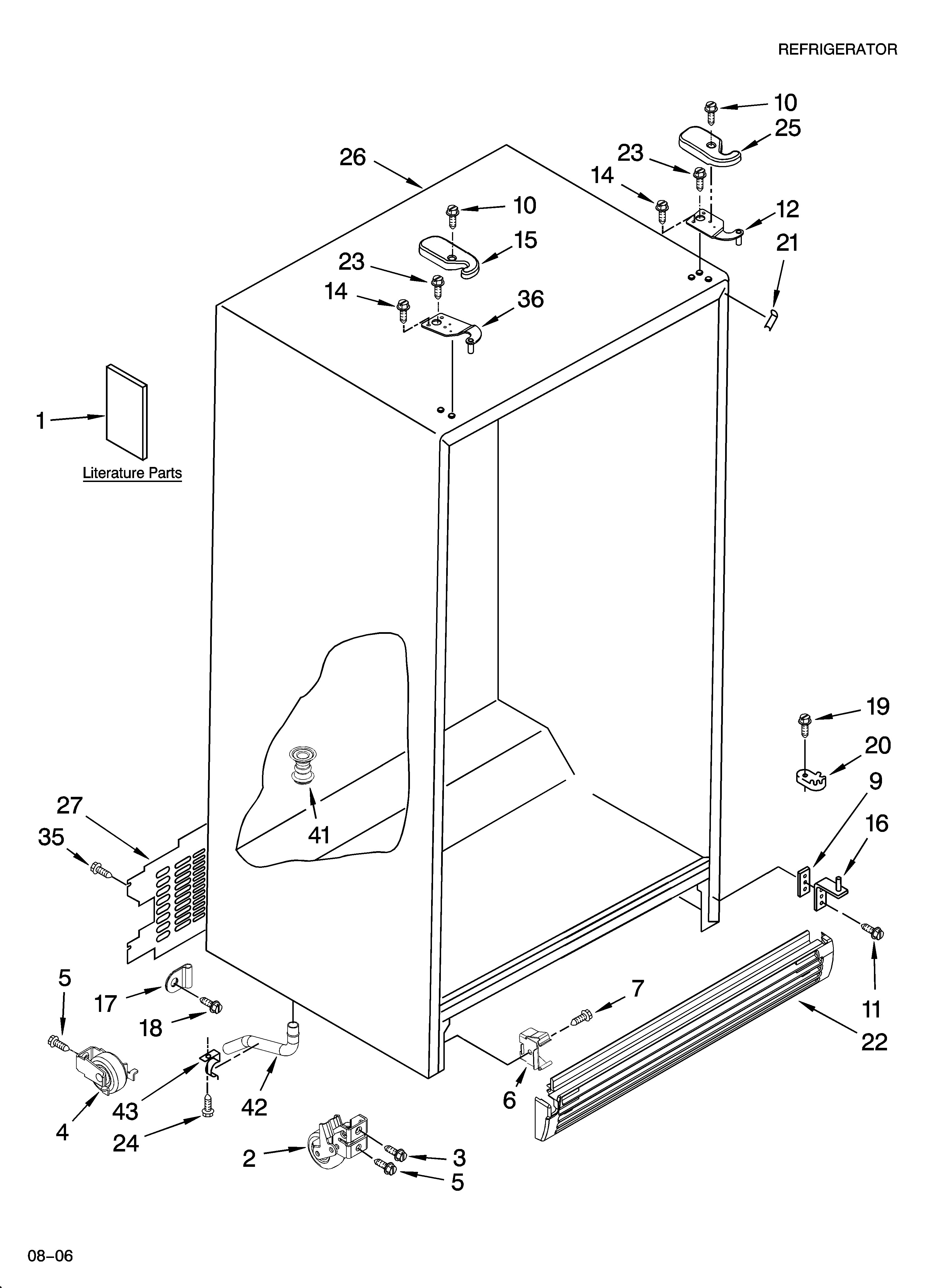Whirlpool BRS70DBANA00 cabinet parts diagram