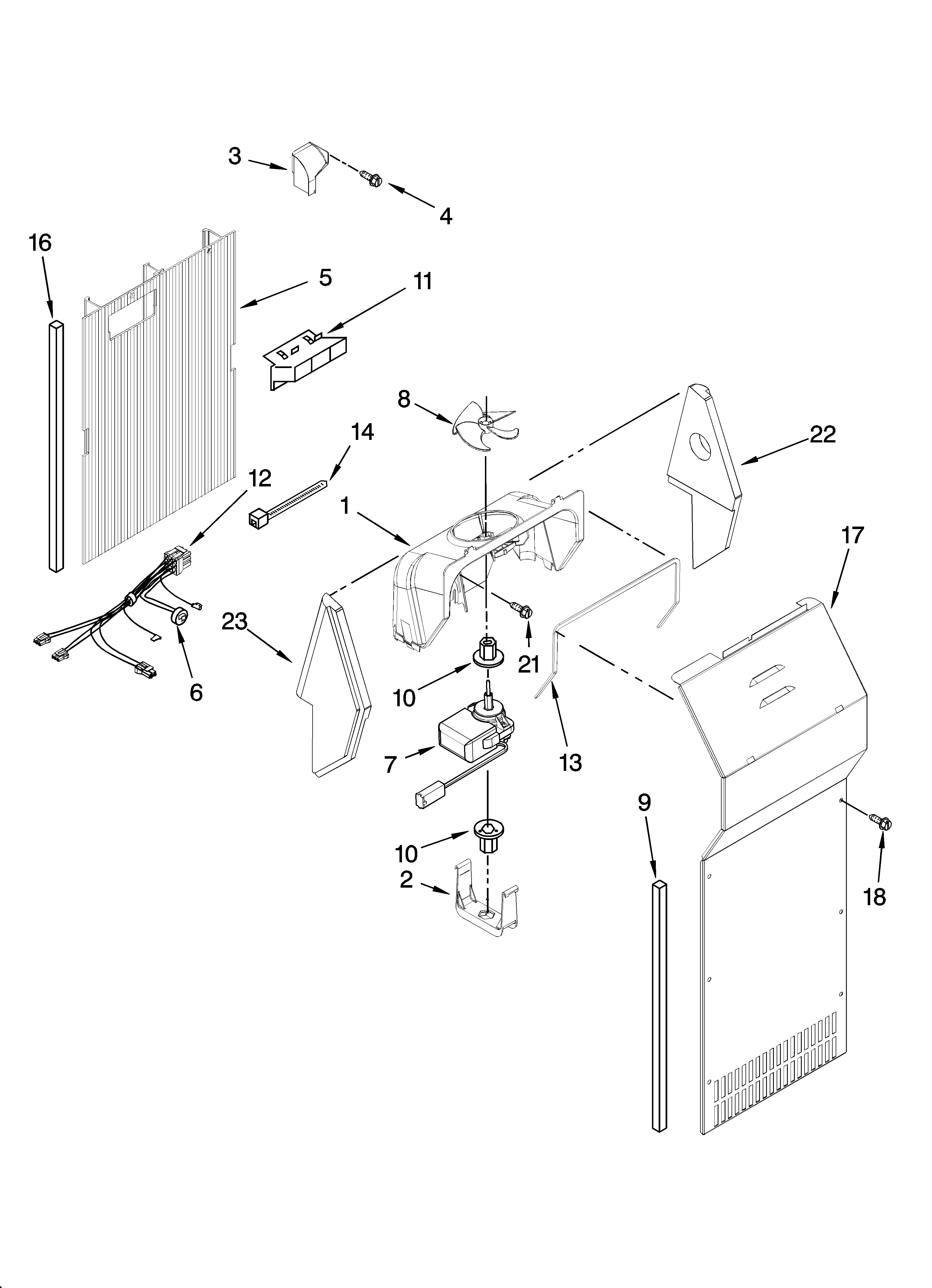 Whirlpool BRS70DRANA00 air flow parts diagram