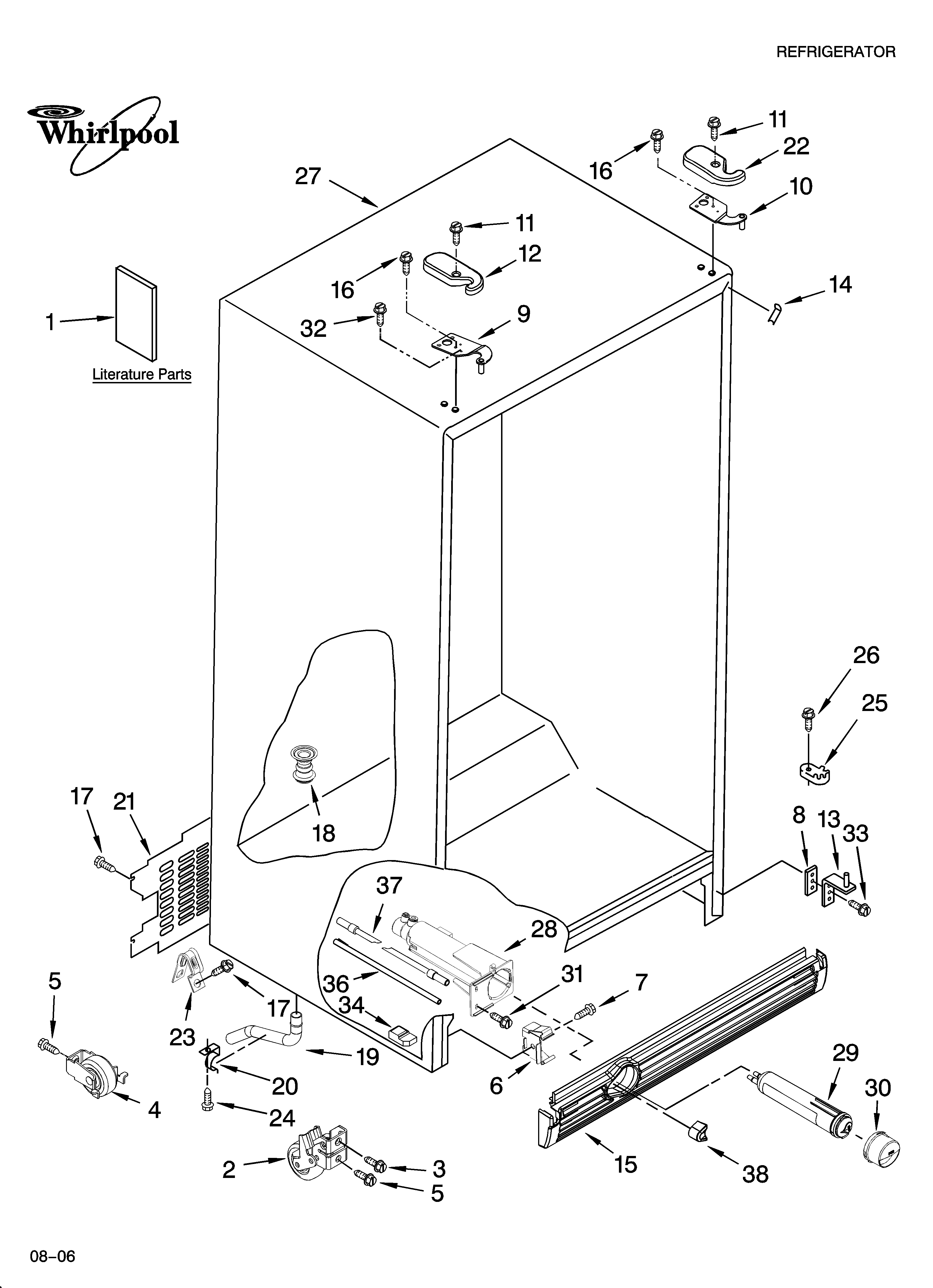 Whirlpool ED2FHEXSQ02 cabinet parts diagram
