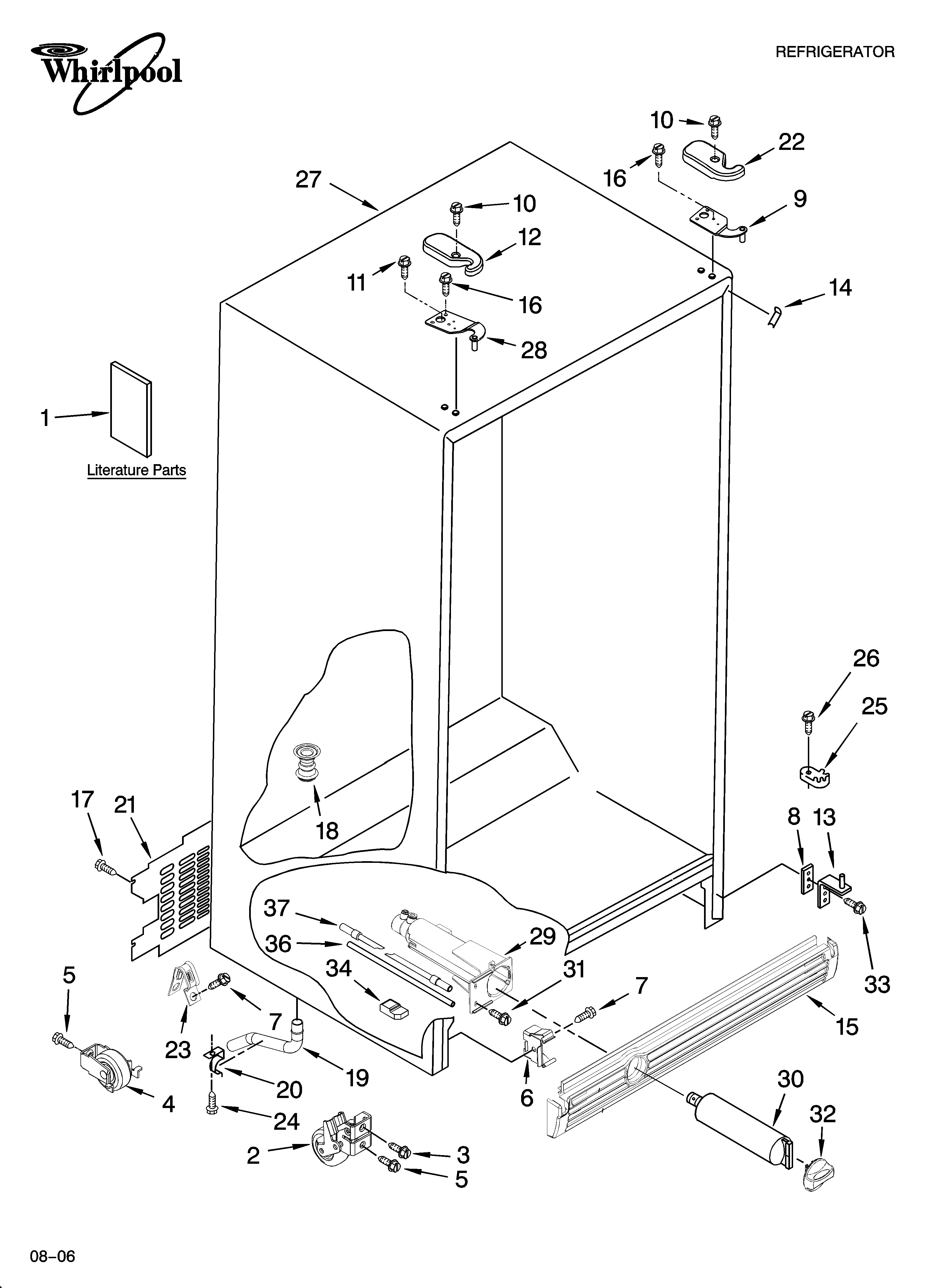 Whirlpool ED2GHEXNL04 cabinet parts diagram