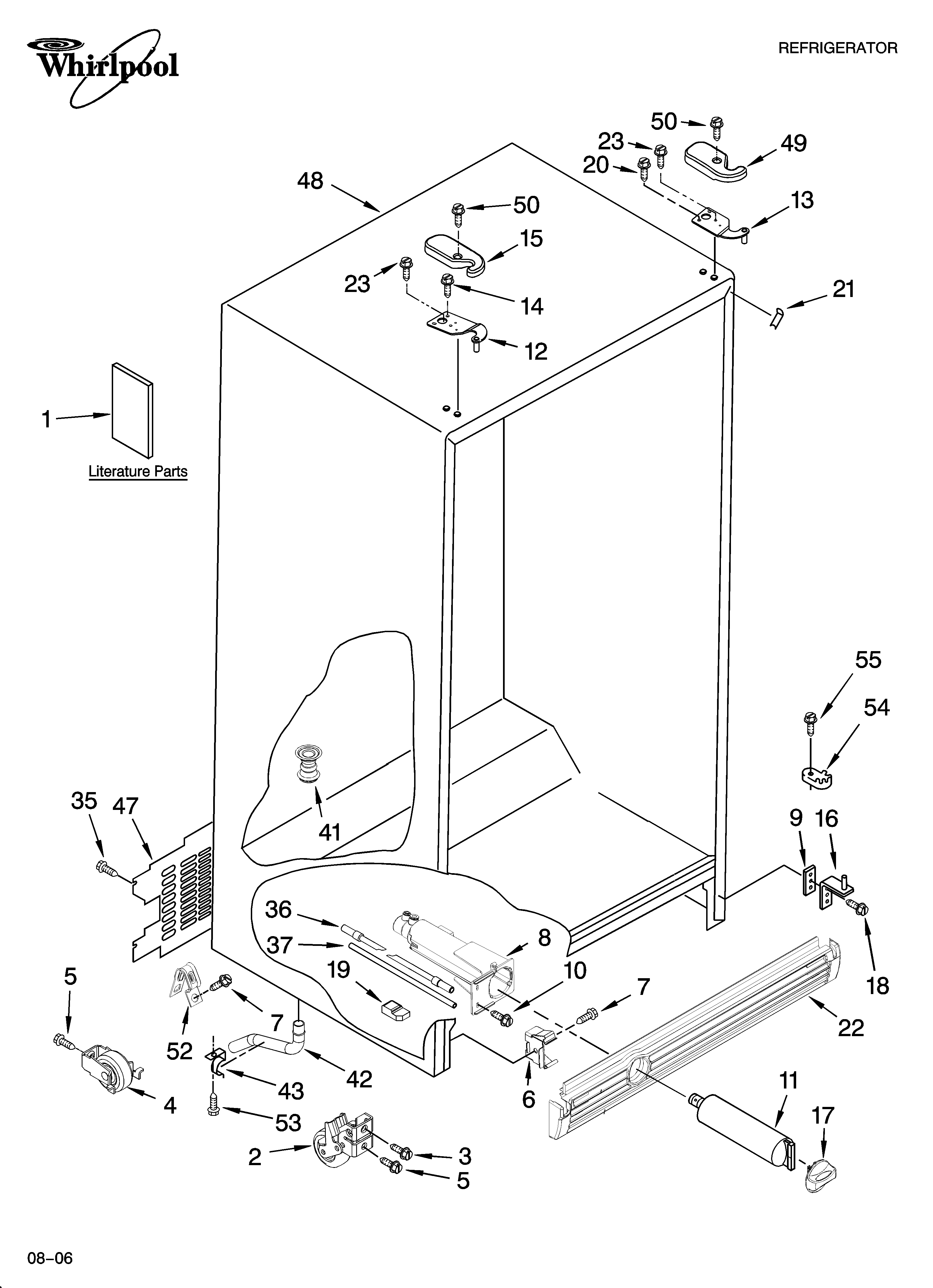 Whirlpool ED5VHGXMB15 cabinet parts diagram